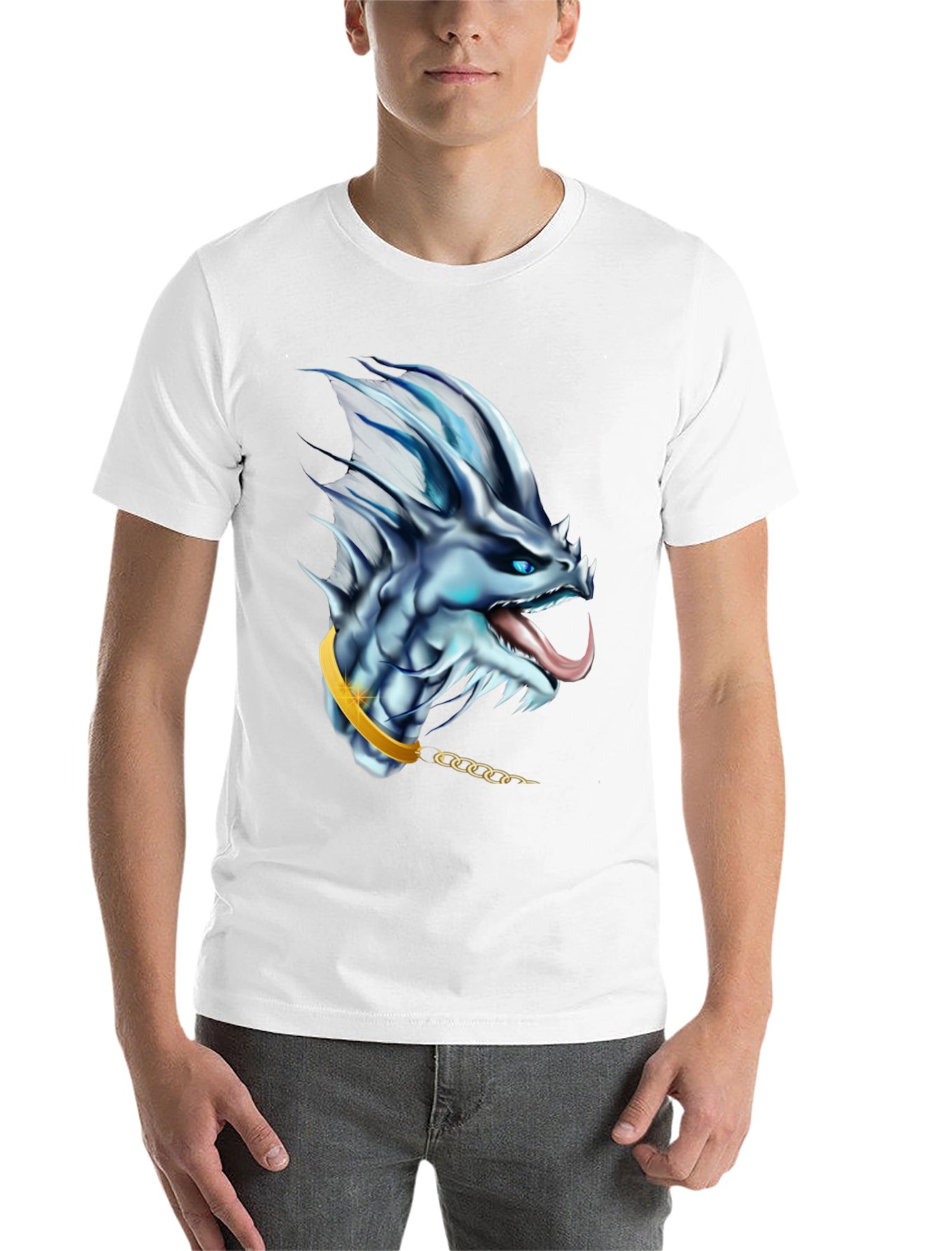 Black Dragon Head Graphic Tee - Fantasy T-Shirt view 14