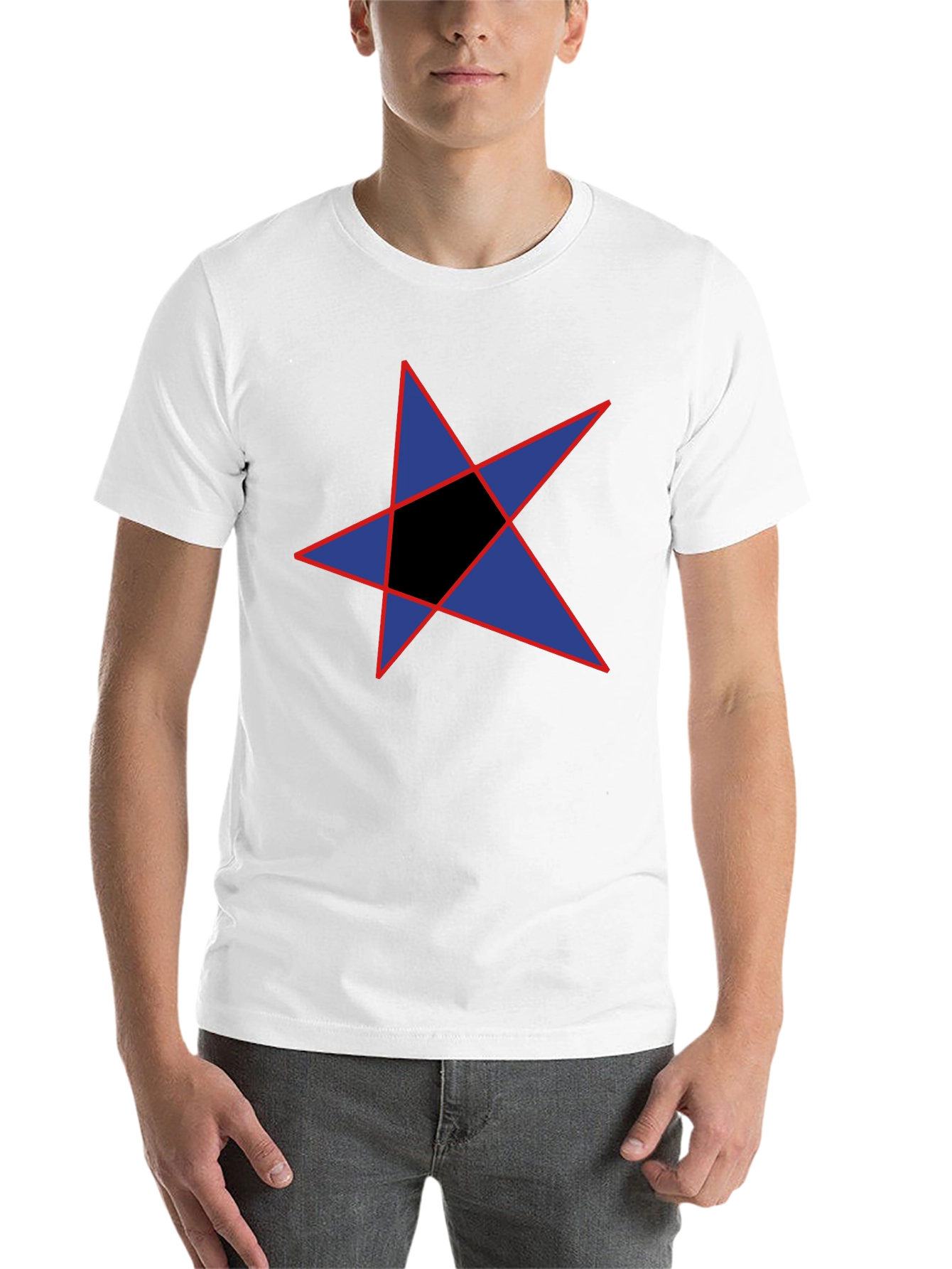 Black Abstract Star Graphic Black T-Shirt view 14