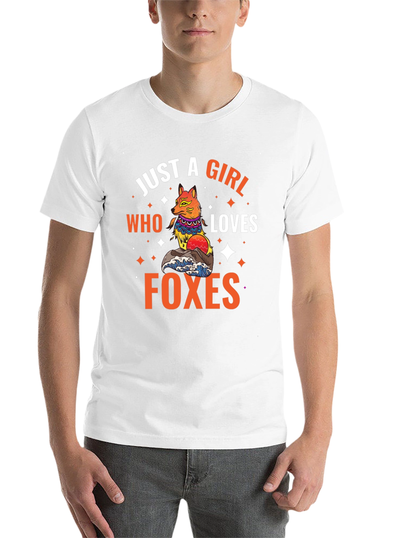 Black Just A Girl Who Loves Foxes Graphic T-Shirt view 14