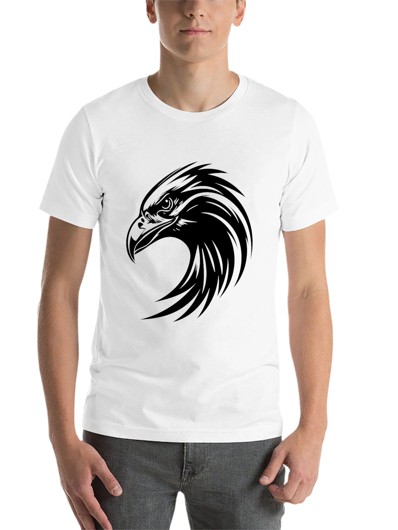 Black Black Eagle Graphic Tee - Men's Casual T-Shirt view 14