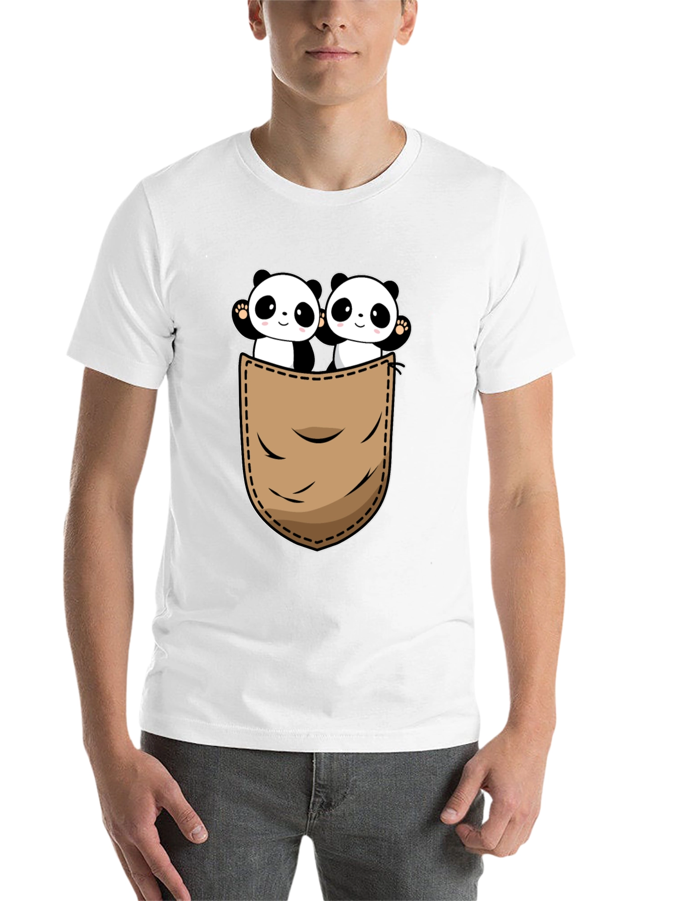 Black Panda Pocket T-Shirt - Cute Graphic Tee view 14