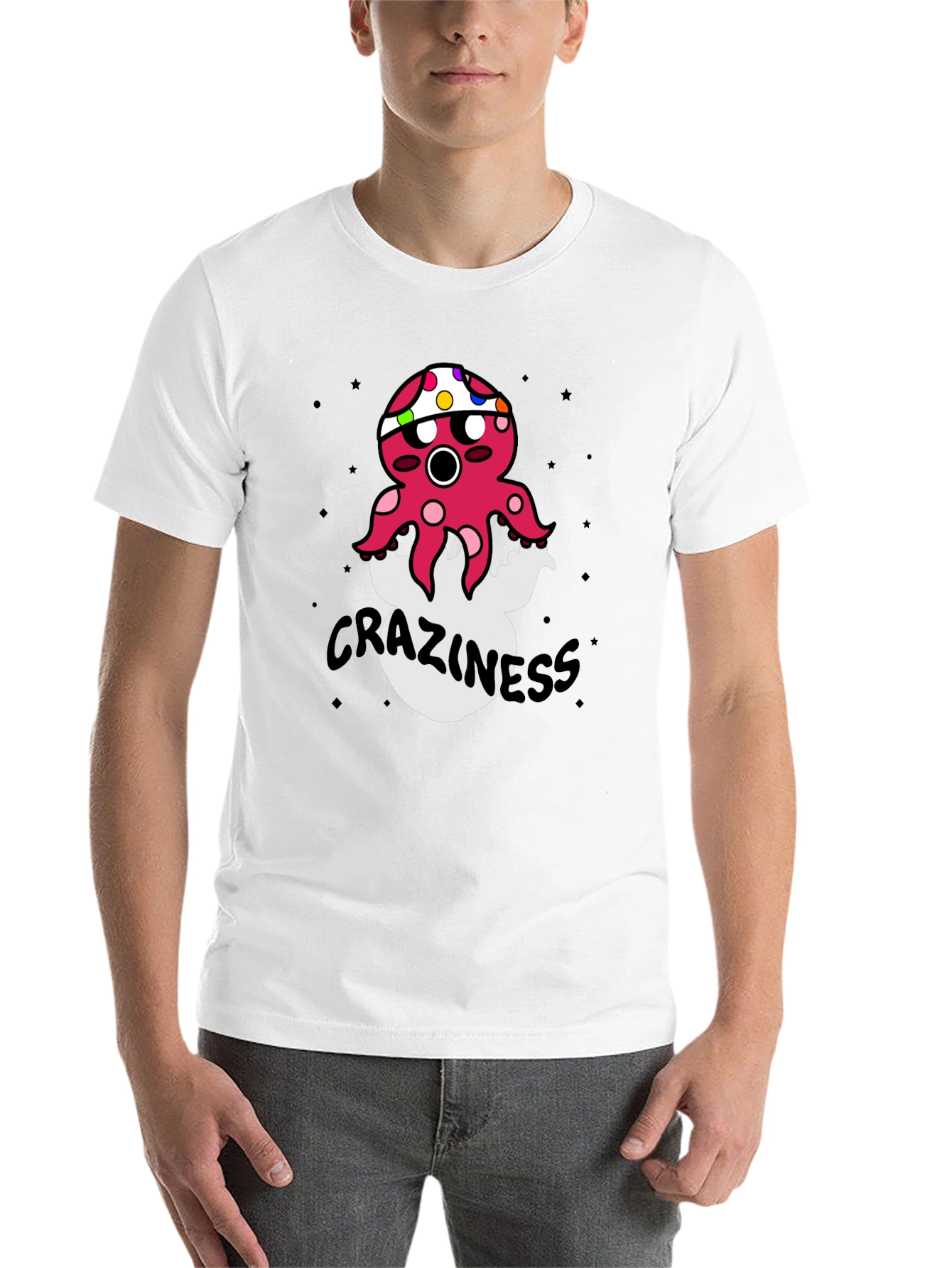 Black Crazy Octopus Graphic T-Shirt view 14