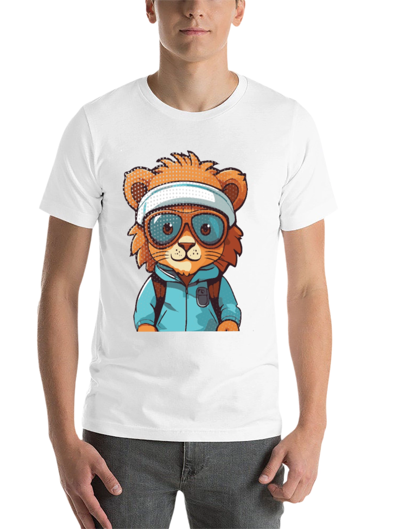 Black Cartoon Lion T-Shirt view 14