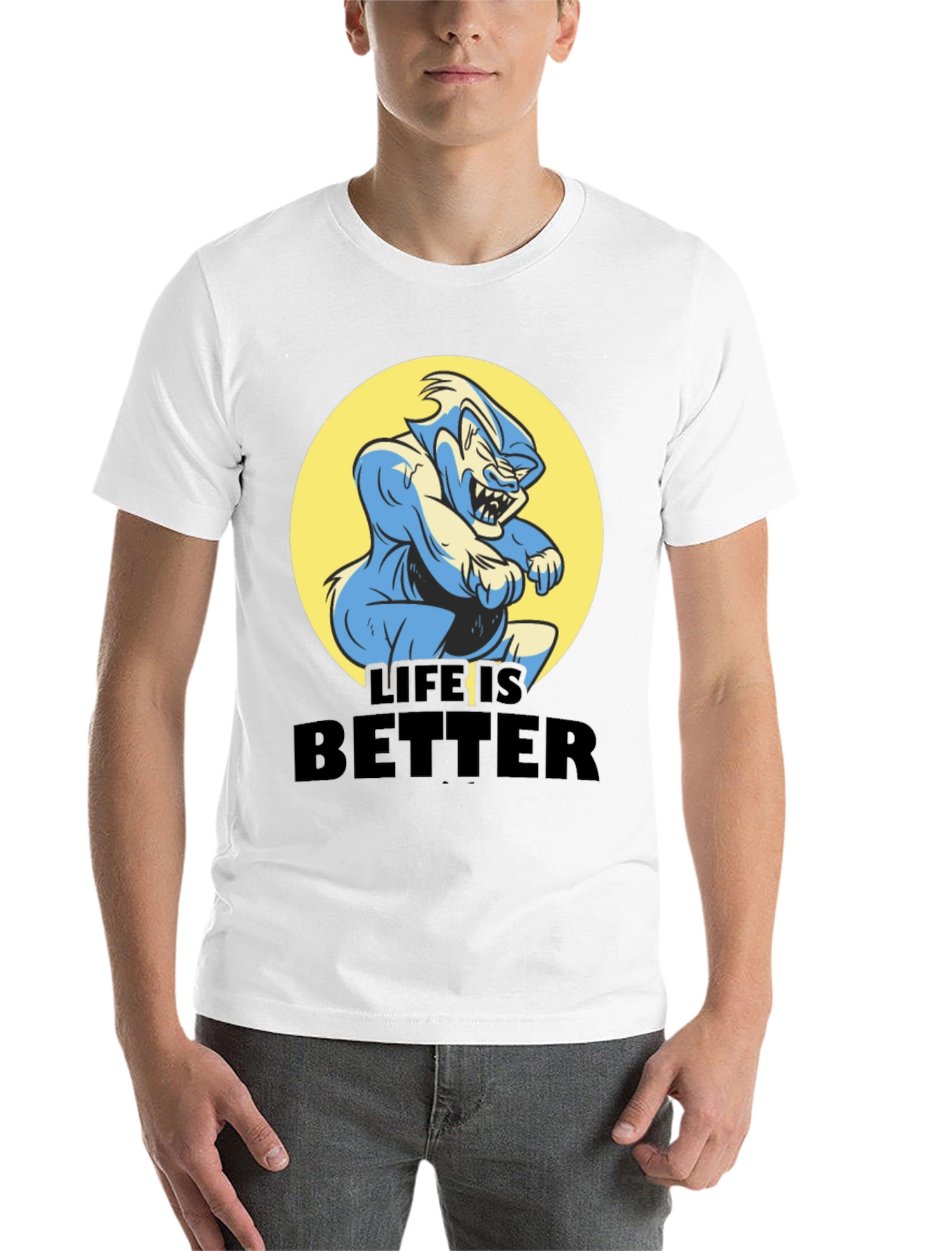 Black Life is Better Cartoon Graphic Tee view 14