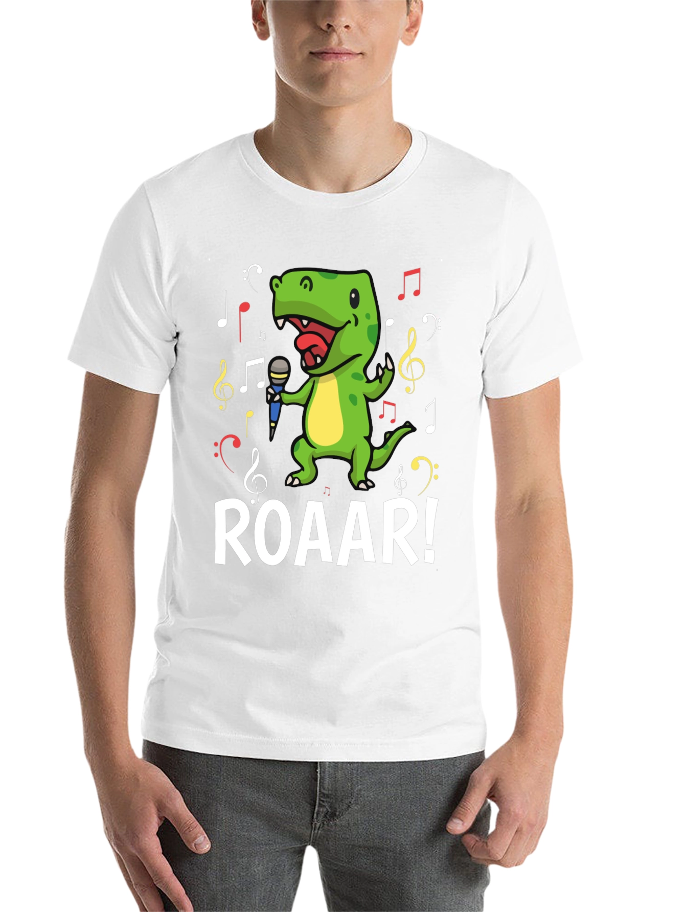 Black Dino Singer T-Shirt - Roar! view 14