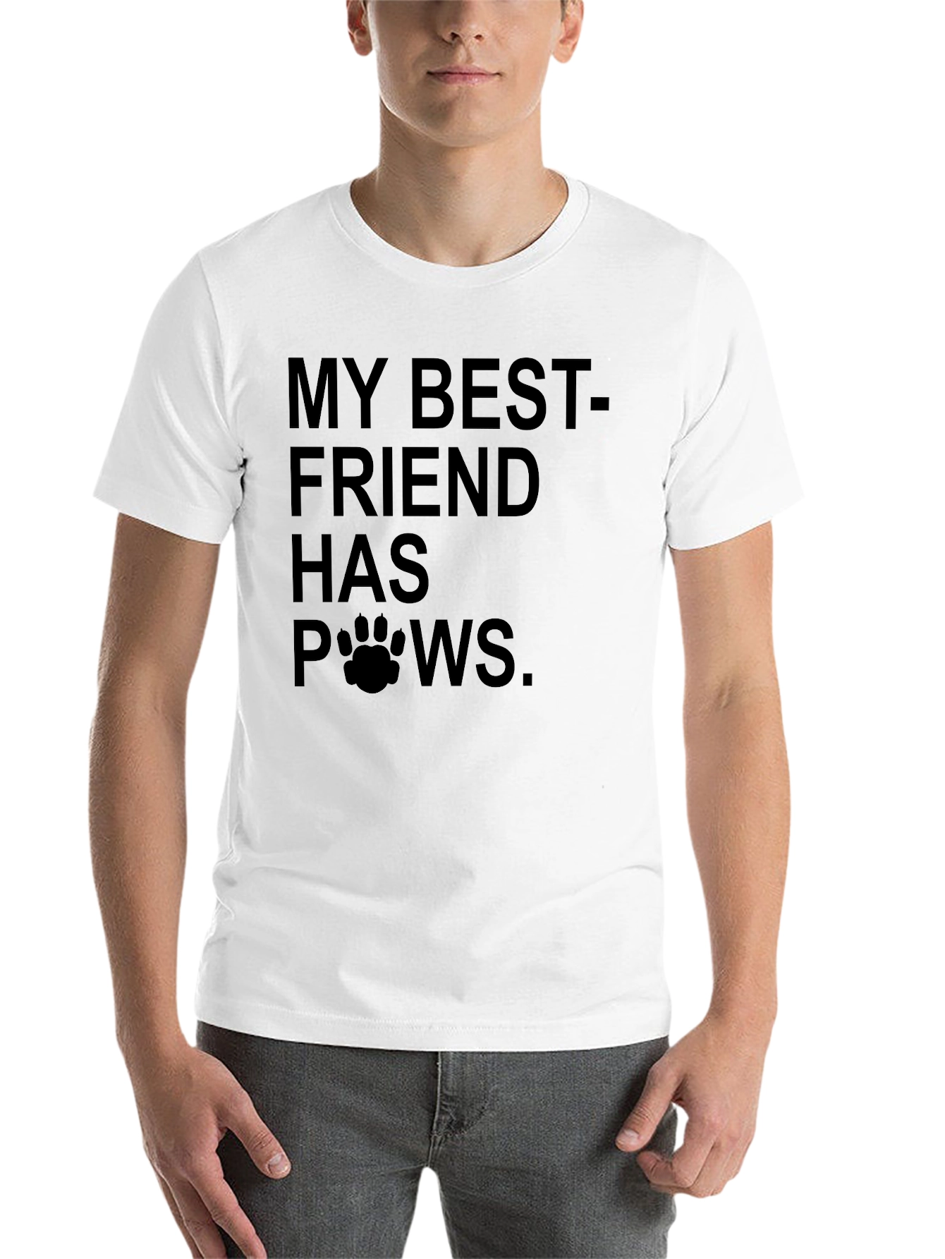 Black My Best Friend Has Paws T-Shirt view 14