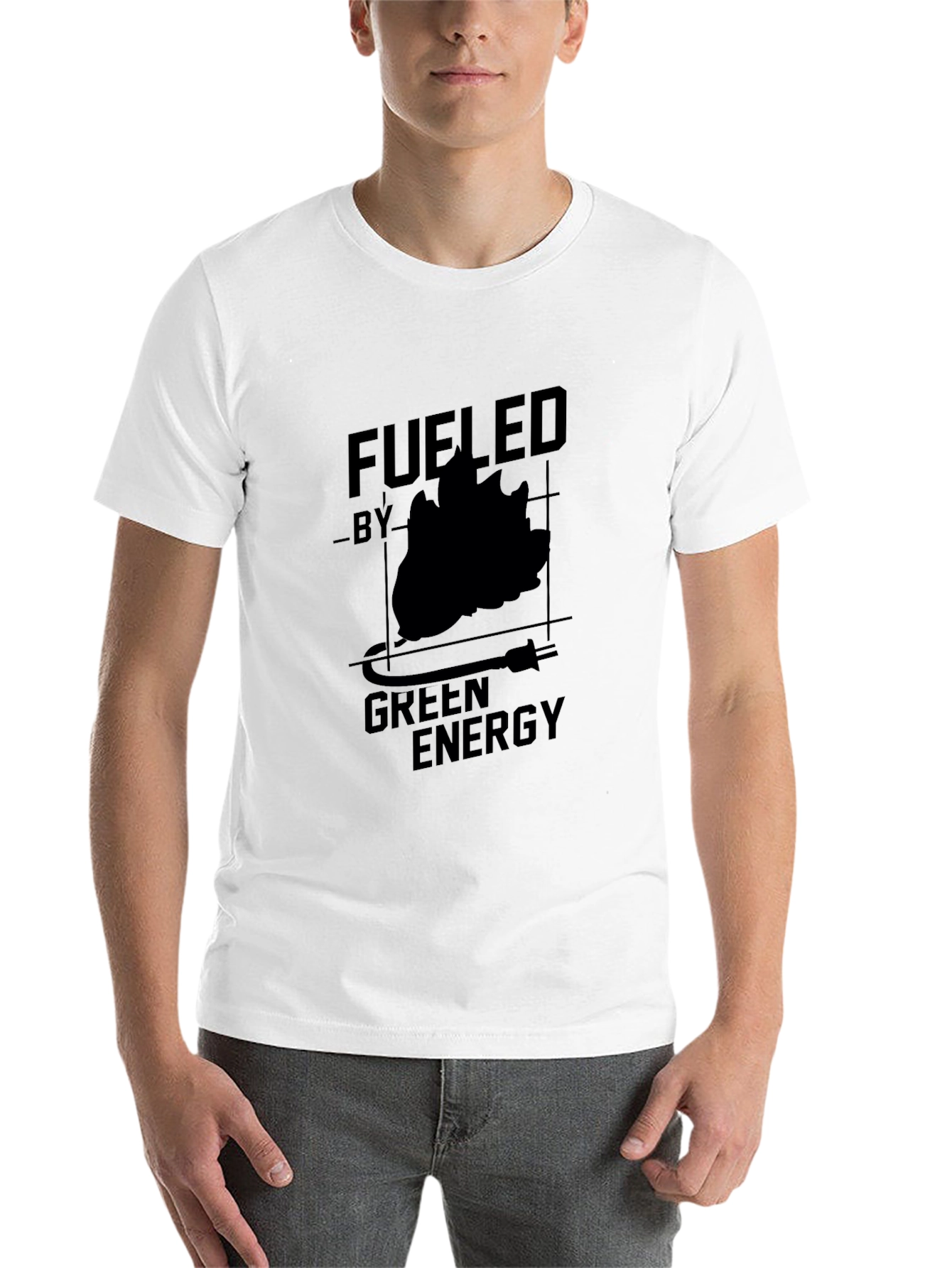 Black Fueled by Green Energy Black Graphic Tee view 14
