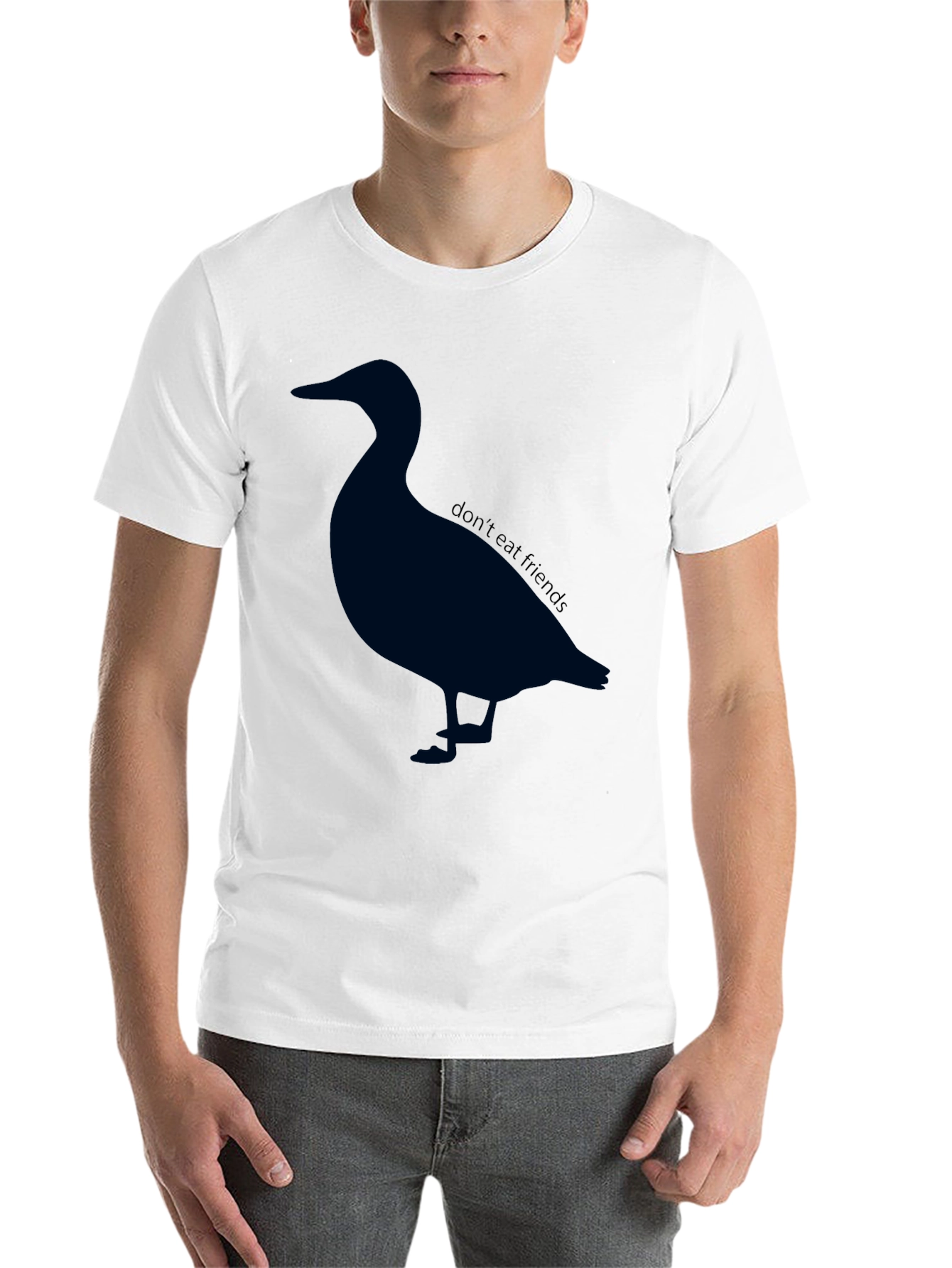 Black Duck Silhouette T-Shirt - 'Don't Eat Friends' Vegan Tee view 14