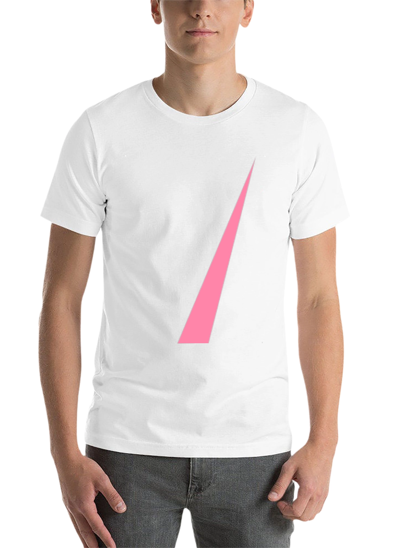 Black Modern Pink Slash Graphic Black T-Shirt view 14