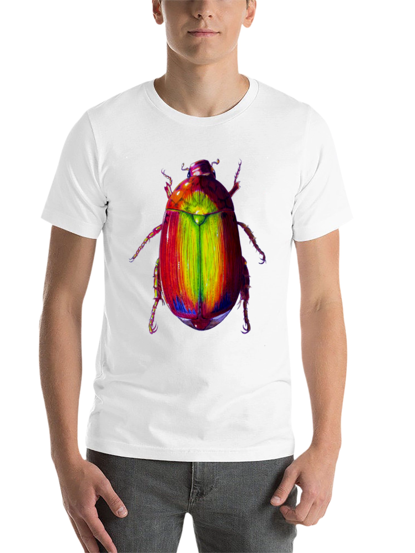 Black Rainbow Beetle Graphic T-Shirt view 14