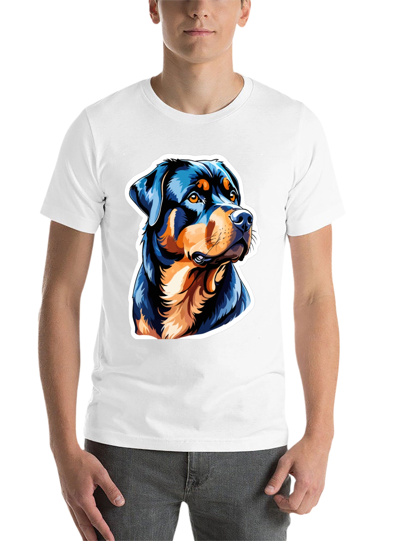Rottweiler Graphic Tee - Black Cotton Blend - 14