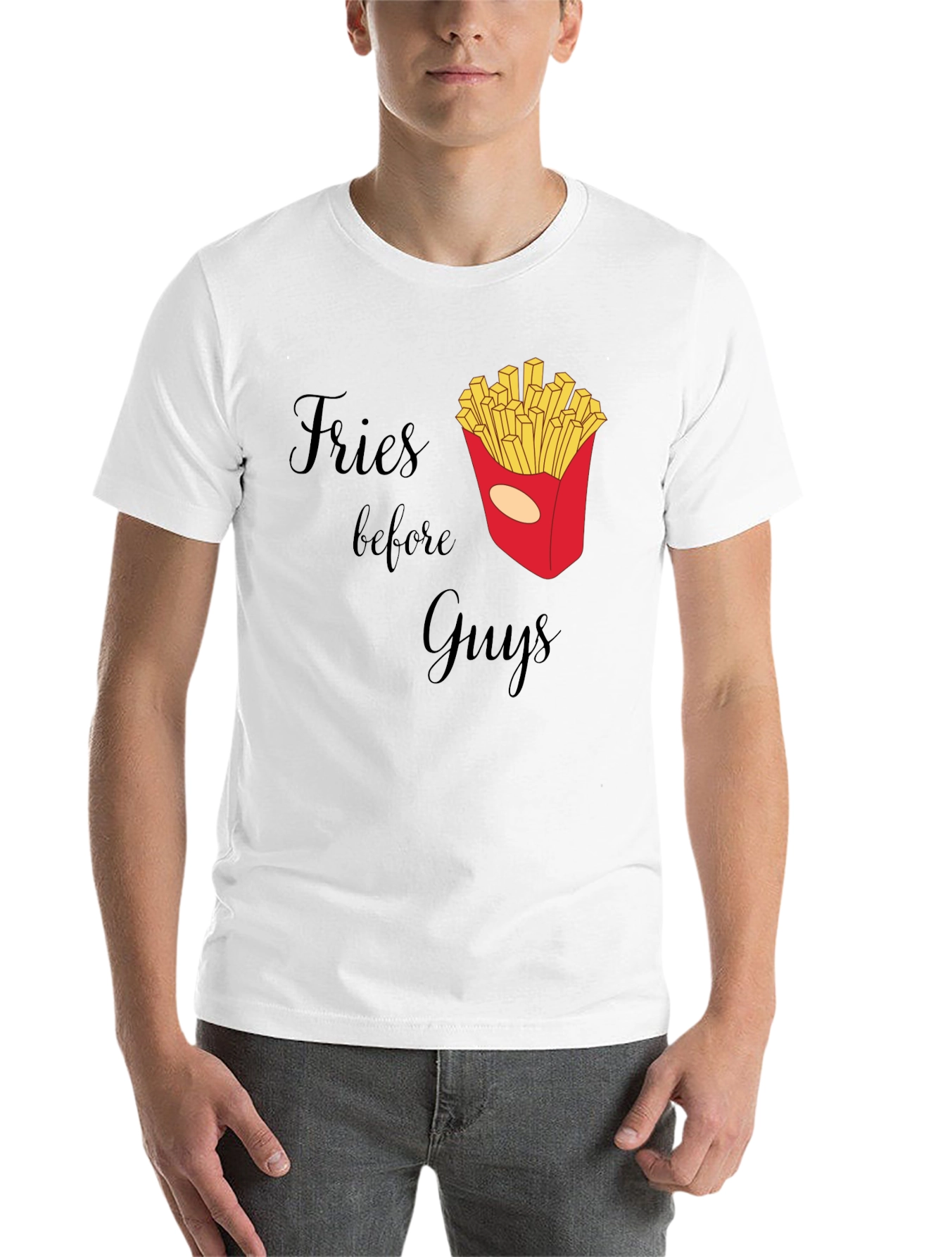 Black Fries Before Guys Graphic T-Shirt view 14