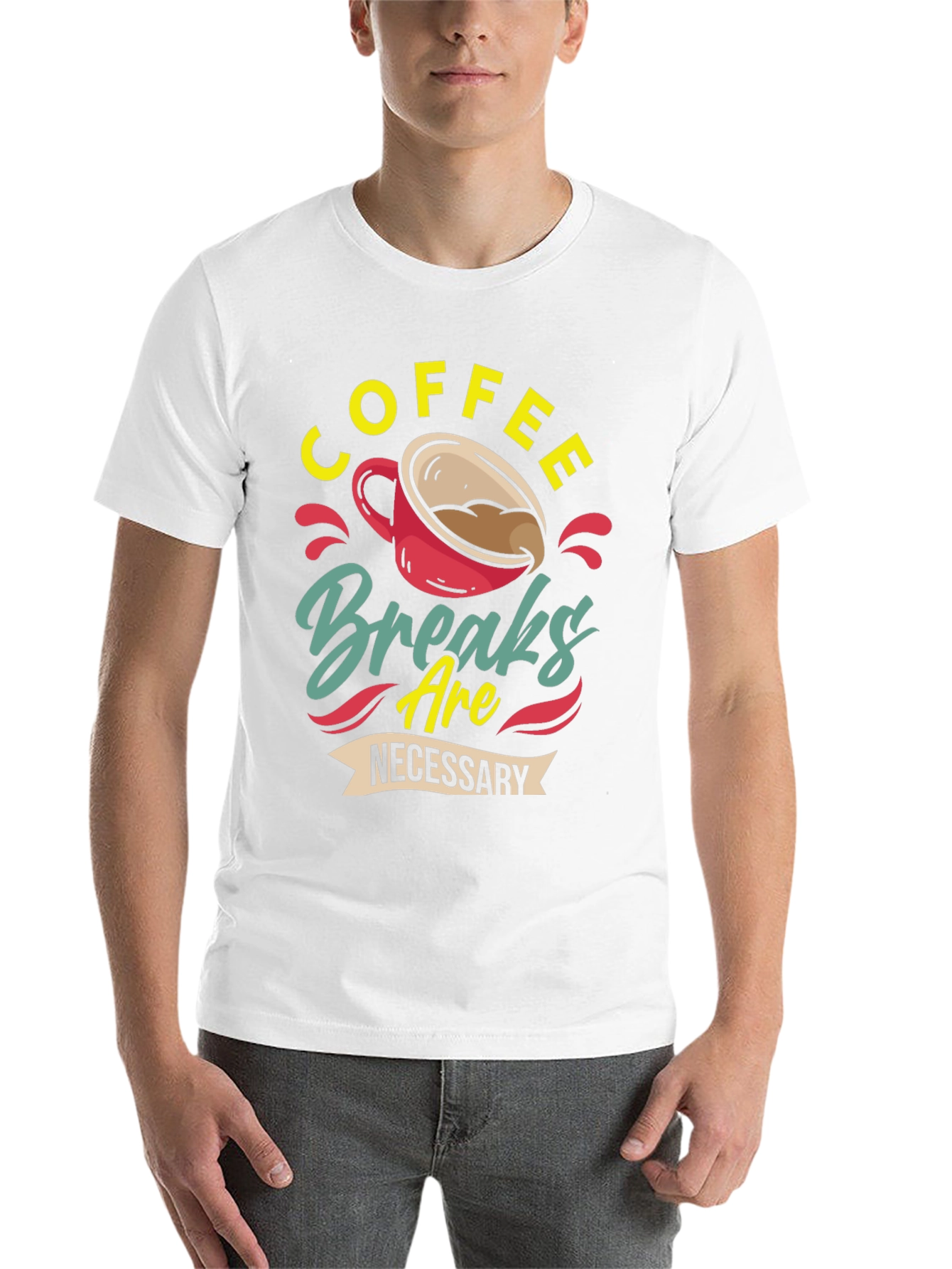 Black Coffee Breaks Are Necessary - Graphic T-Shirt view 14