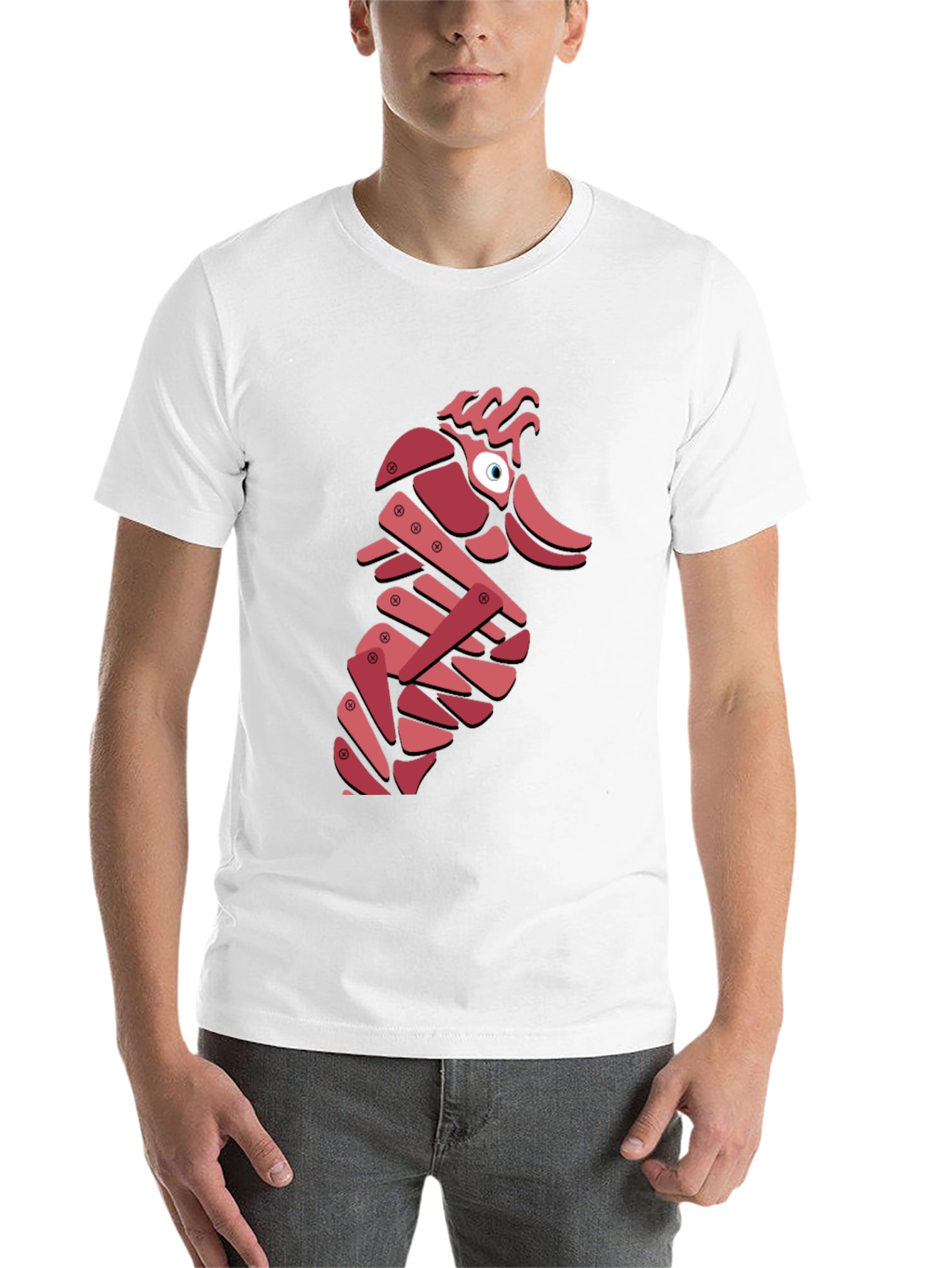 Black Abstract Seahorse Graphic T-Shirt - Unique Design view 14