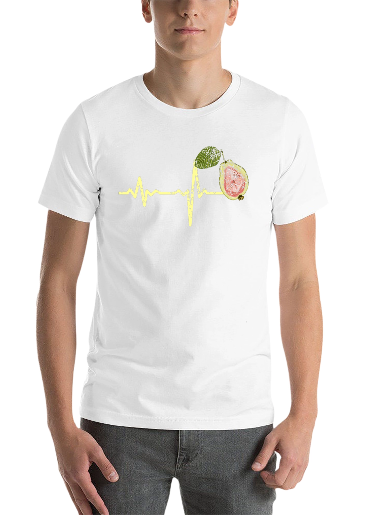 Black Guava Heartbeat Graphic Tee - Fruit Lover Shirt view 14
