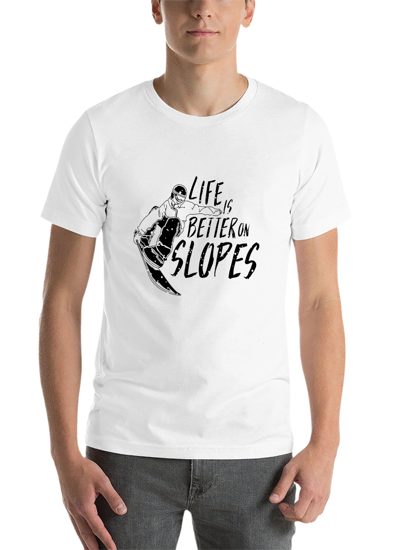Black Life is Better on Slopes Black Graphic Tee view 14