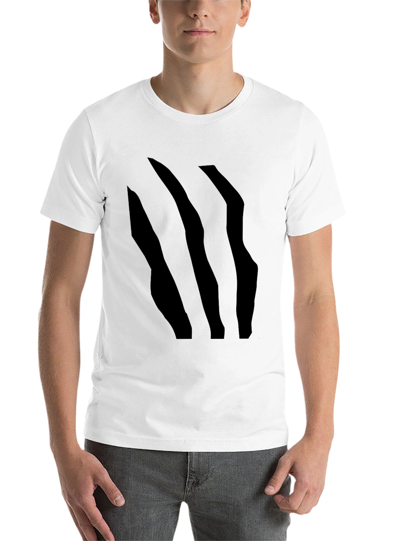 Black Black T-Shirt with Claw Mark Design view 14