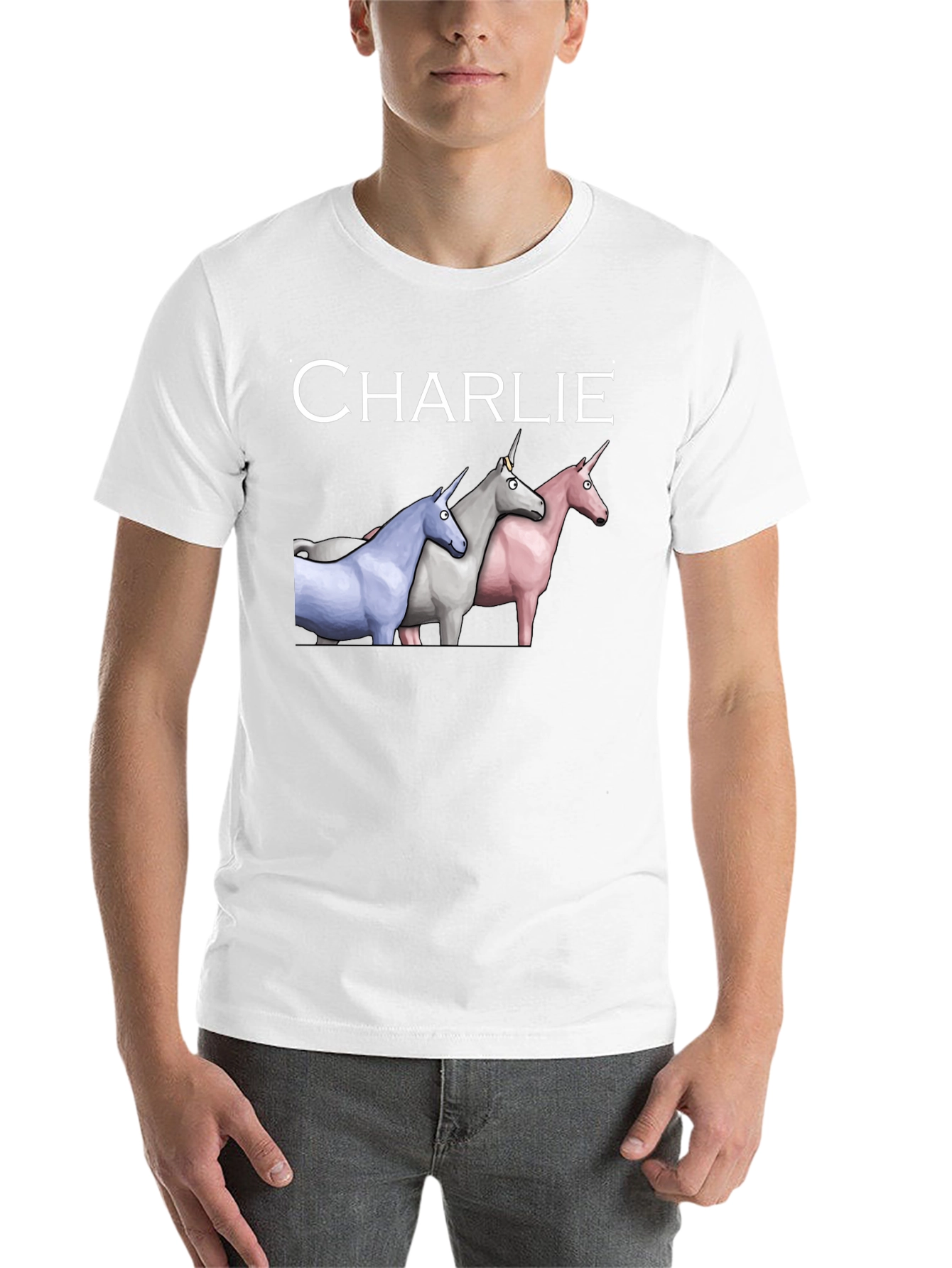 Black Charlie Unicorns Black T-Shirt view 14