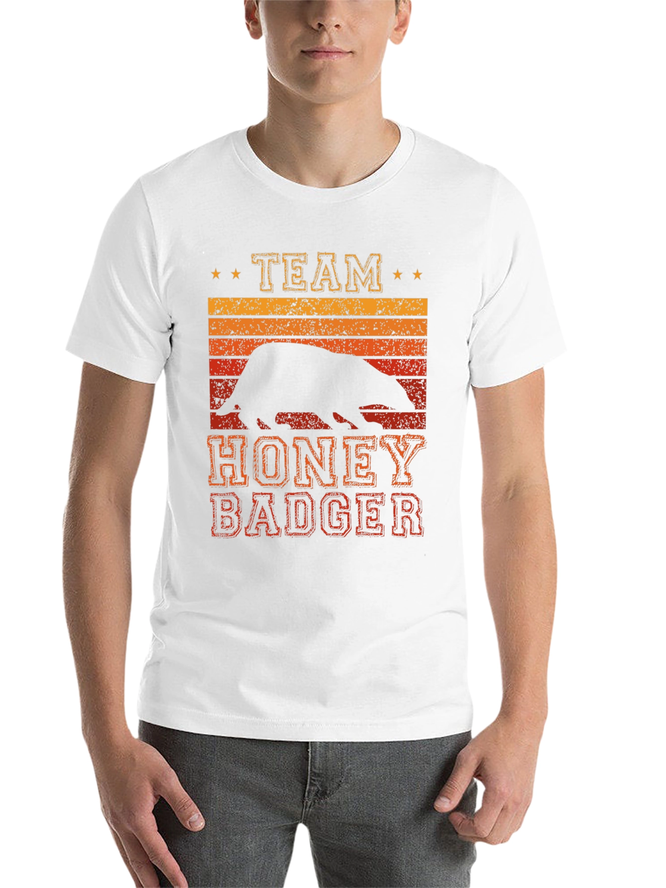 Black Team Honey Badger Retro Graphic Tee view 14