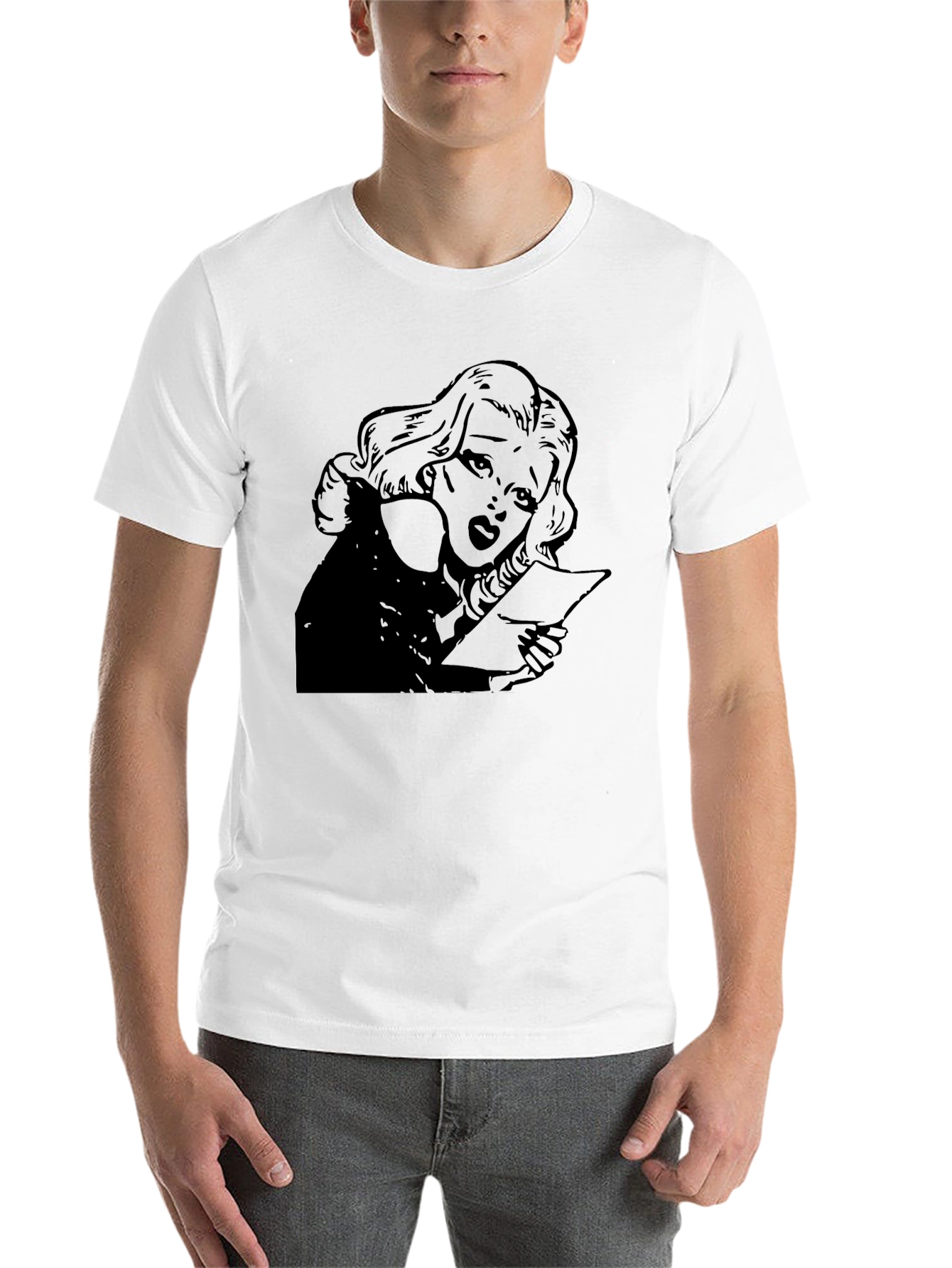 Black Vintage Comic Style Graphic Tee - Black view 14