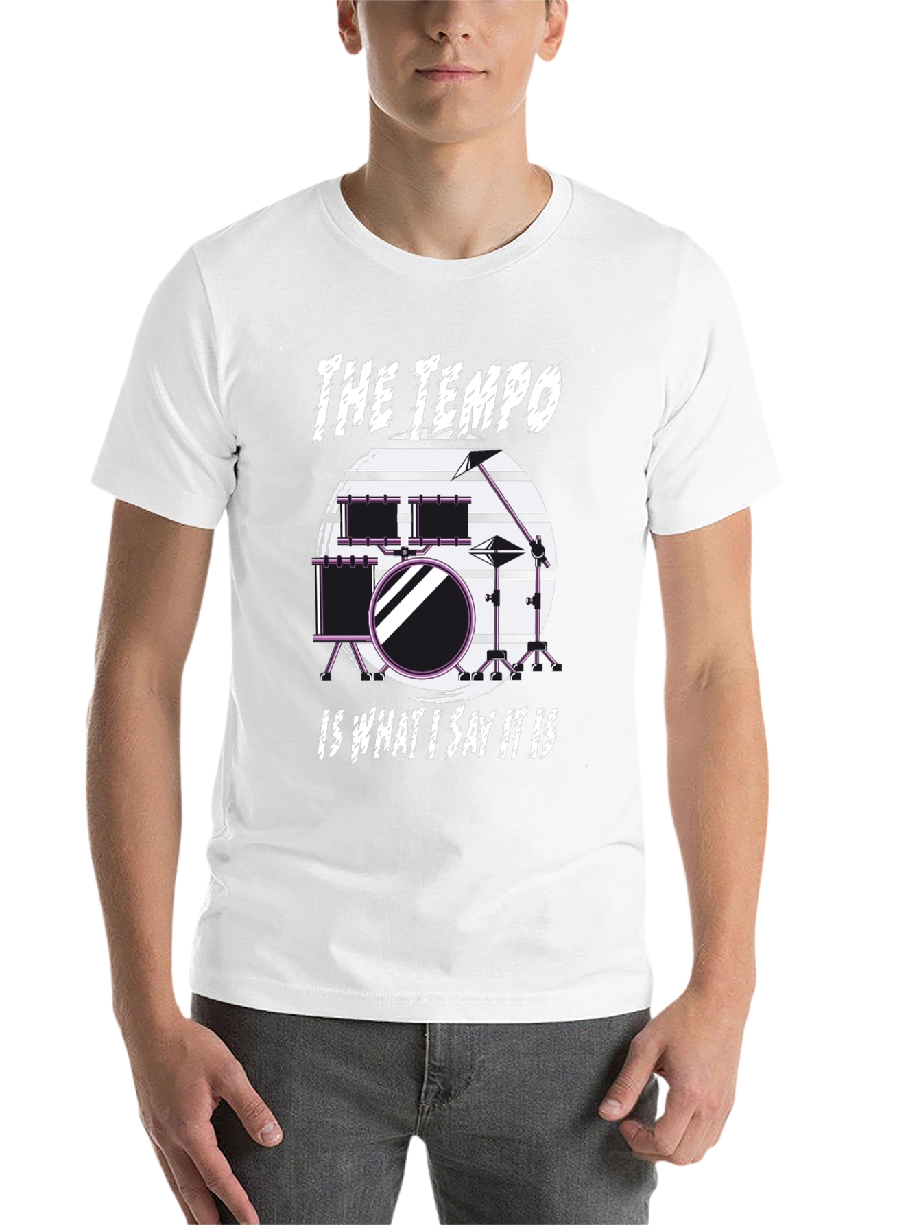 Black The Tempo Drummer T-Shirt - Music Lover Tee view 14