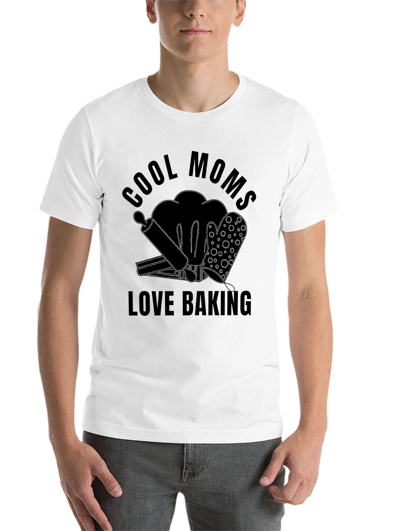 Black Cool Moms Love Baking T-Shirt view 14