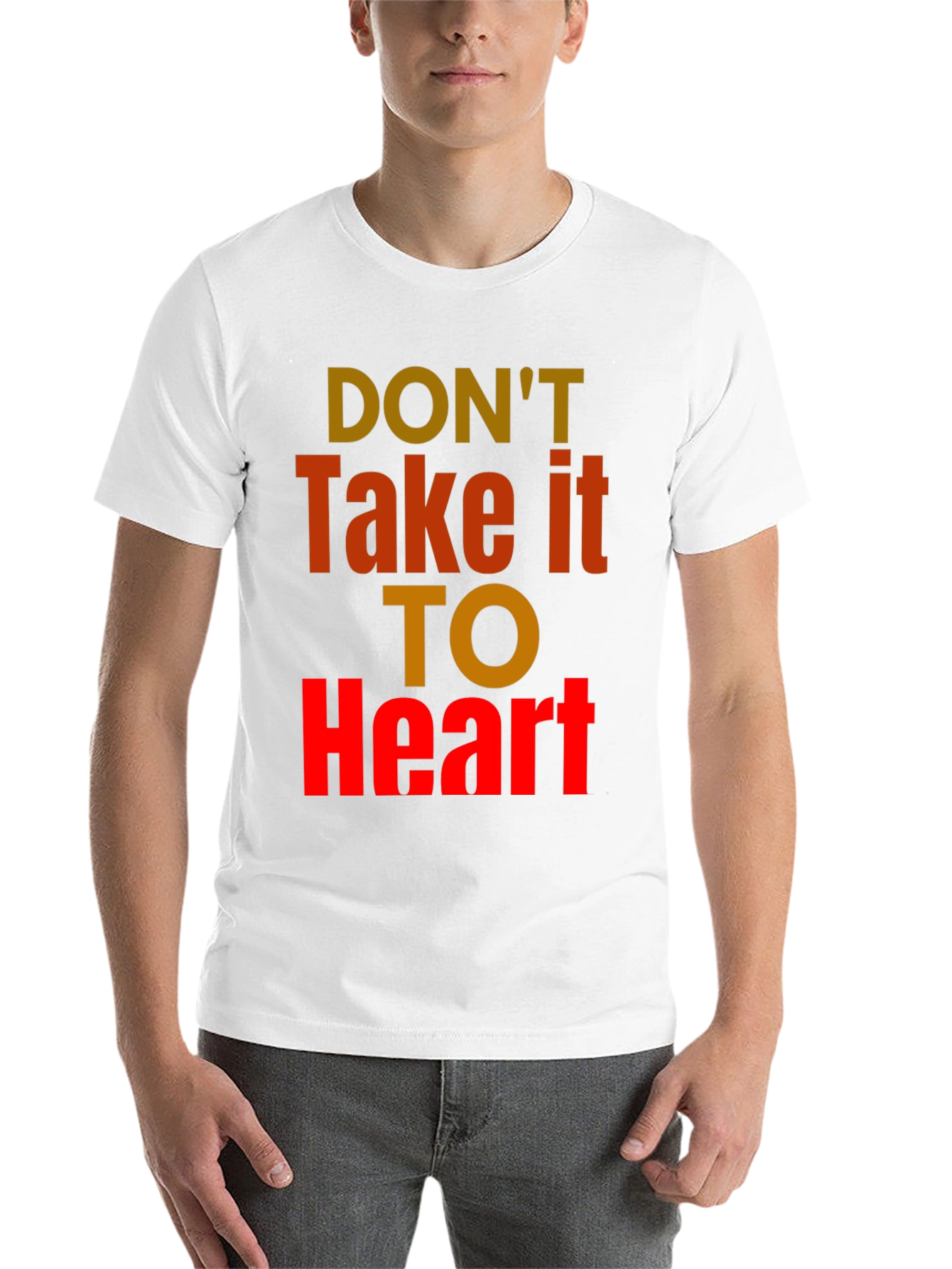 Black Don't Take It To Heart Graphic Tee - Unisex Casual Black T-Shirt view 14