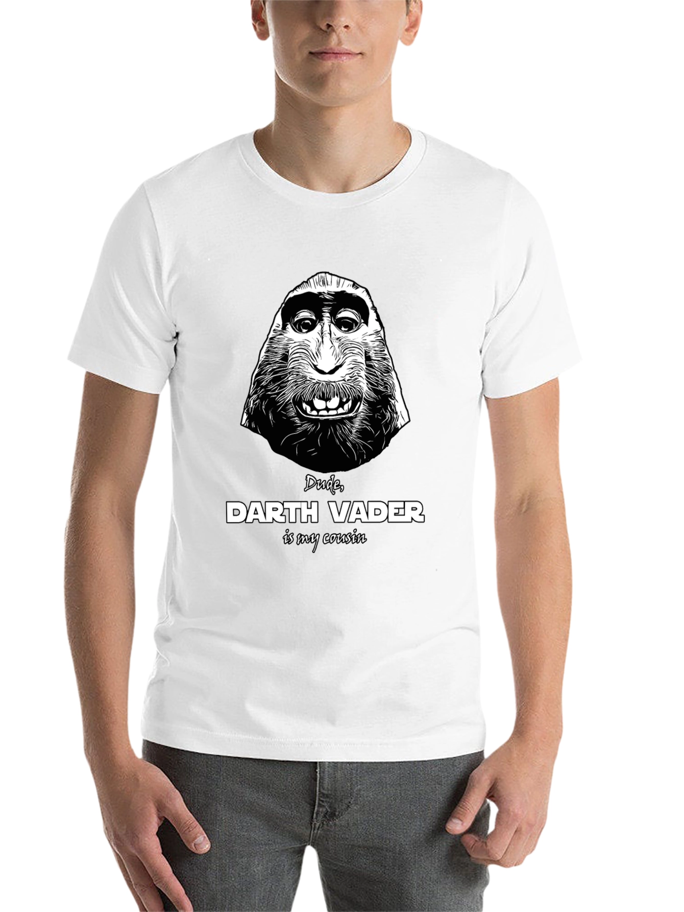 Black Dude, Darth Vader Cousin Graphic T-Shirt view 14
