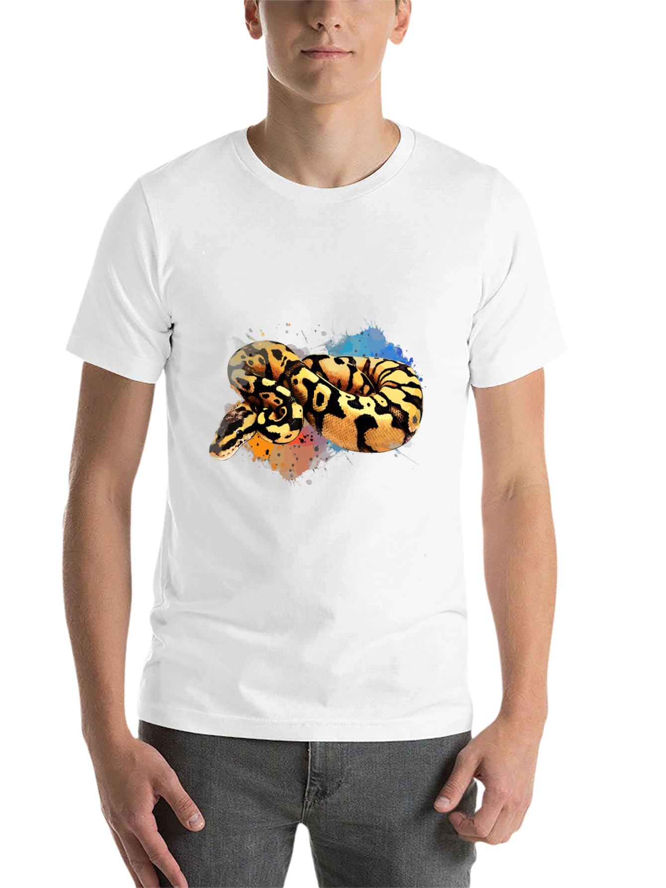 Black Python Snake Graphic Tee - Cool Reptile Design view 14