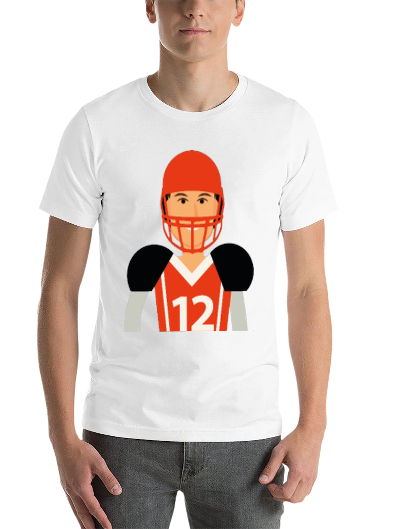Black Football Player Graphic T-Shirt view 14