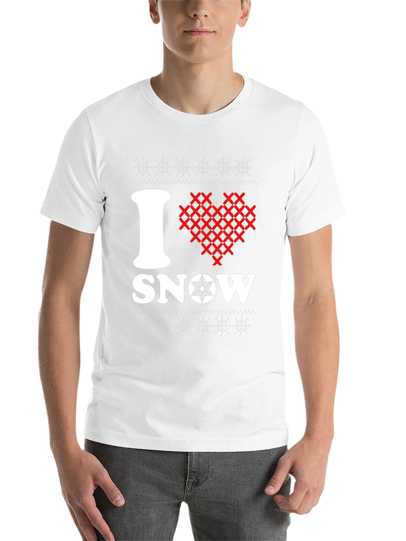 Black I Love Snow T-Shirt view 14