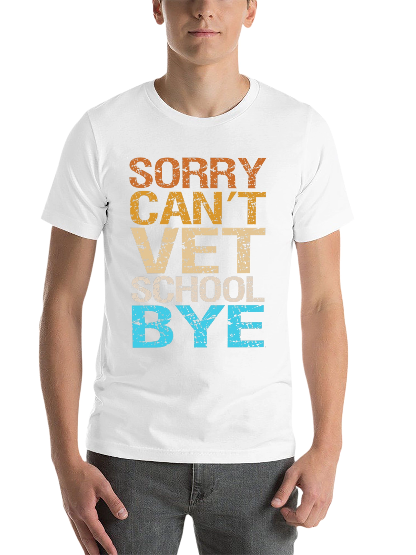 Black Sorry Can't Vet School Bye T-Shirt view 14