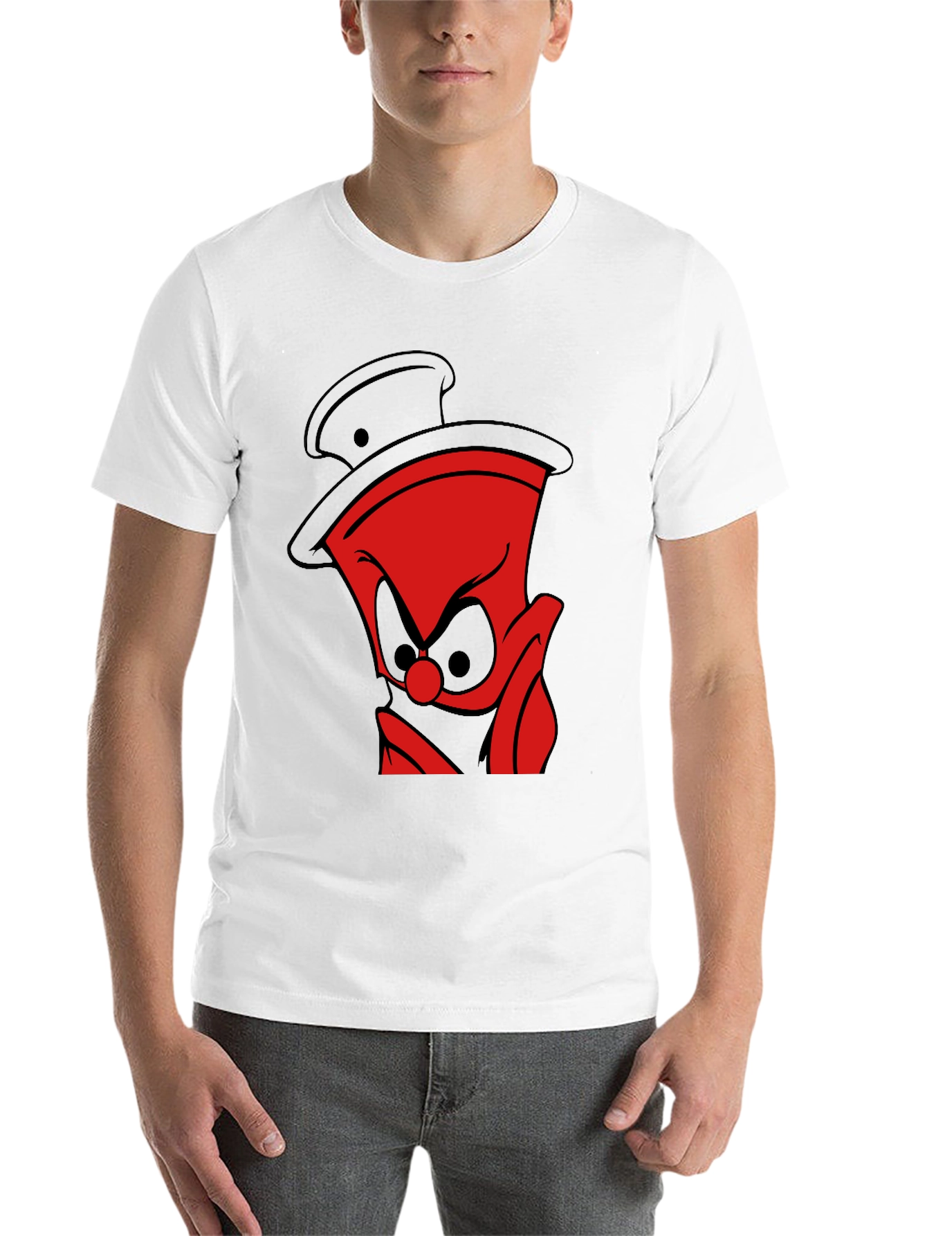 Black Red Cartoon Character Black T-Shirt view 14