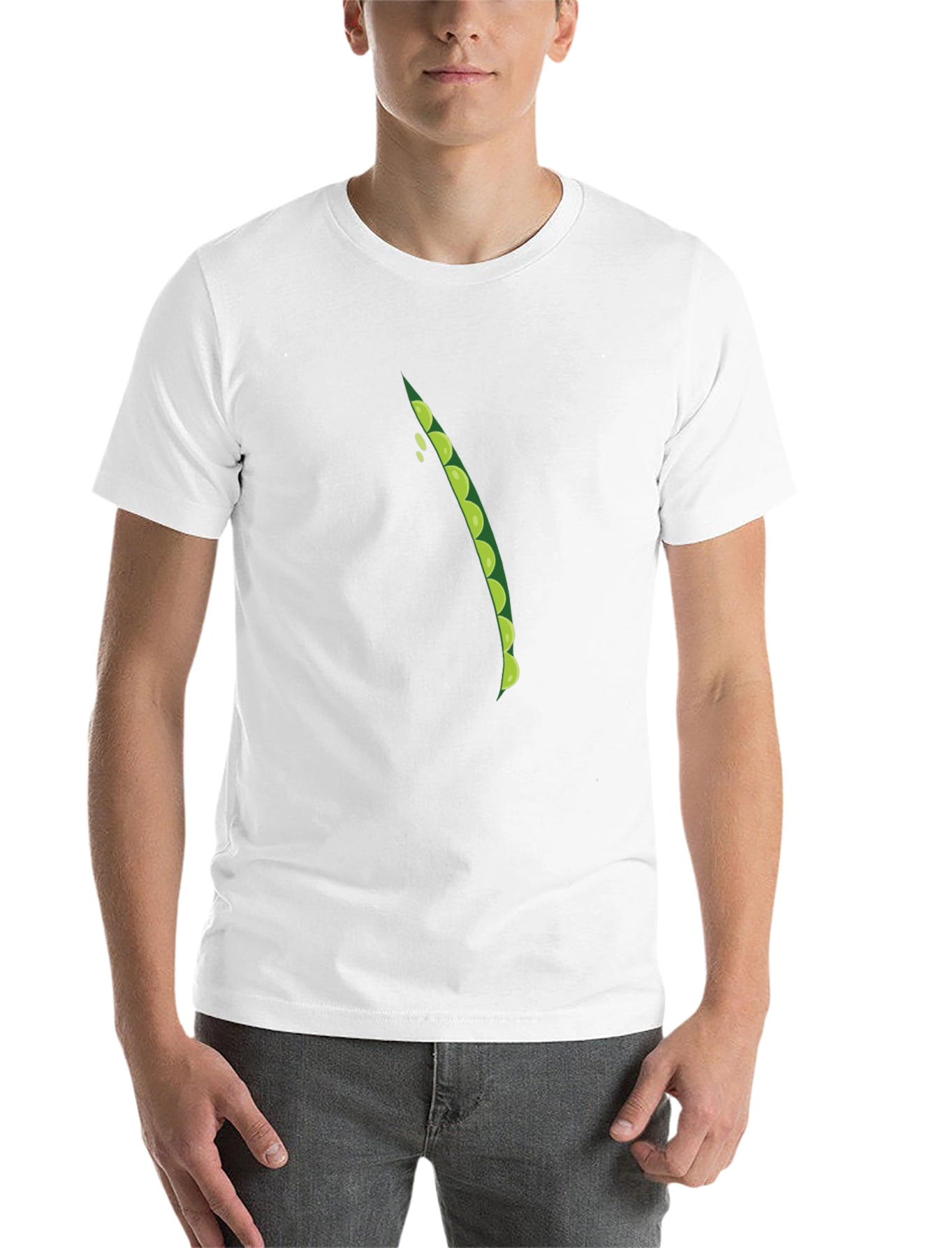 Black Pea Pod Graphic Tee - Casual Crew Neck T-Shirt view 14