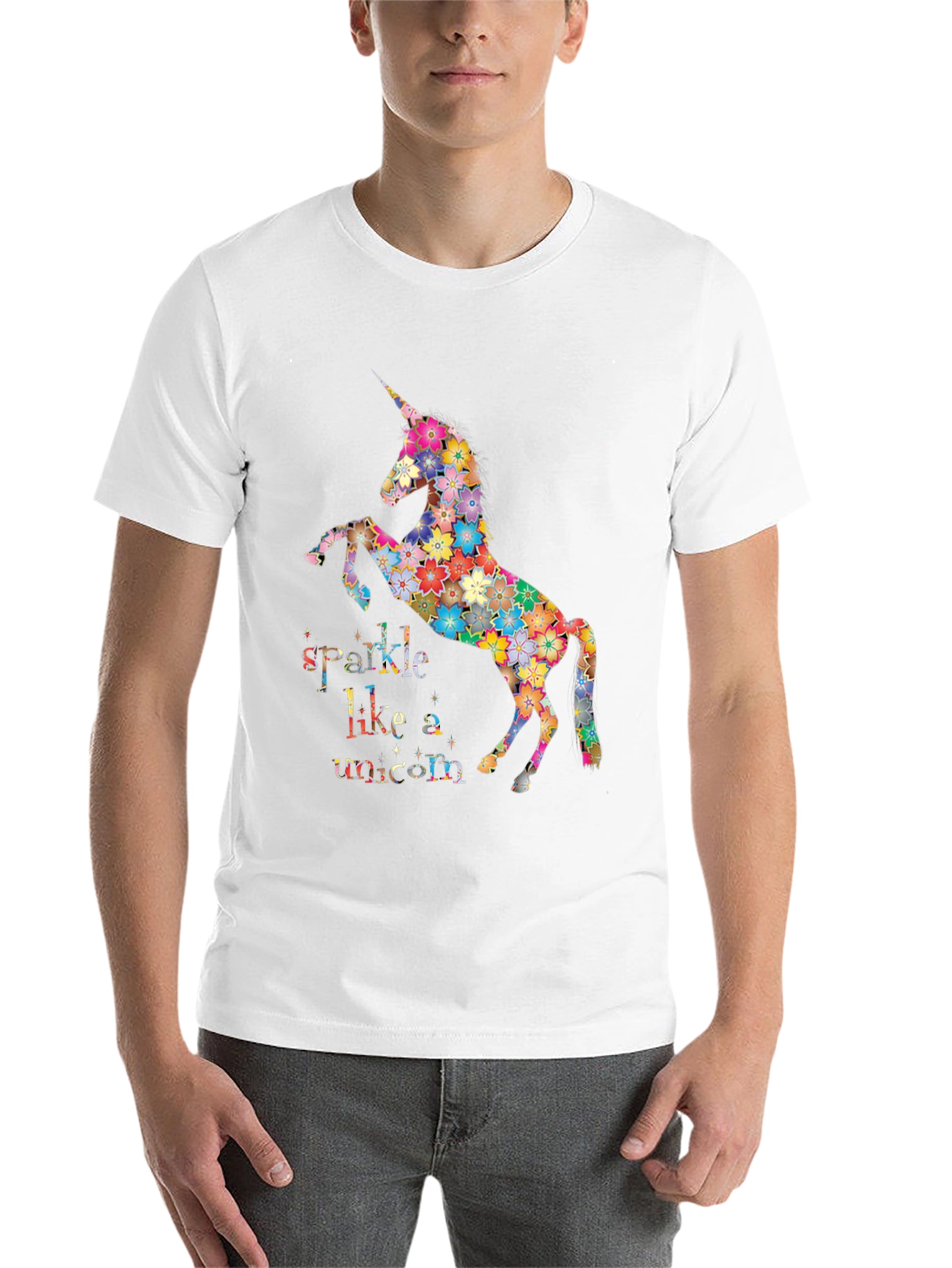 Black Floral Unicorn Graphic Tee - Sparkle Like a Unicorn view 14