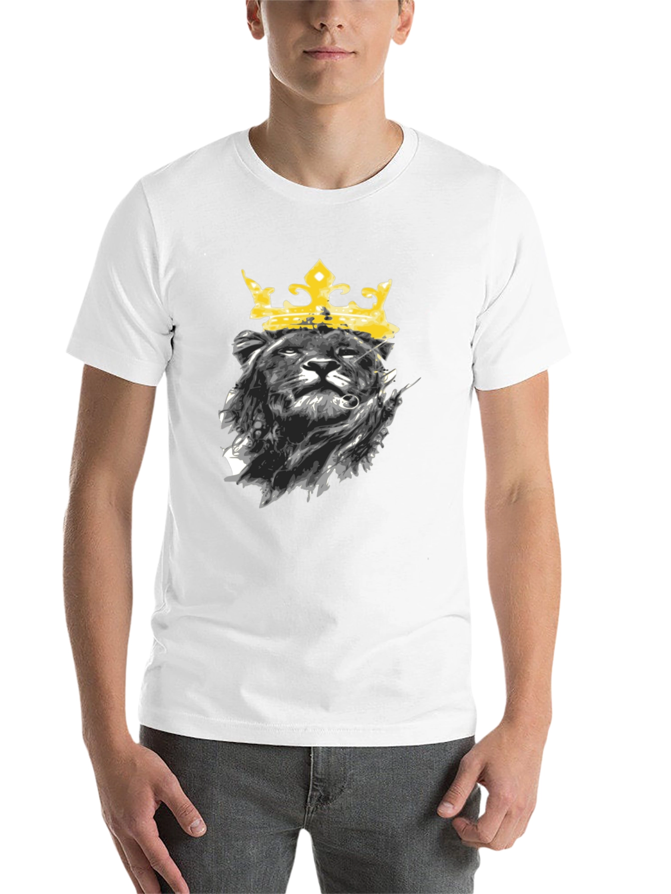Black Lion King Graphic Tee - Black Cotton T-Shirt view 14