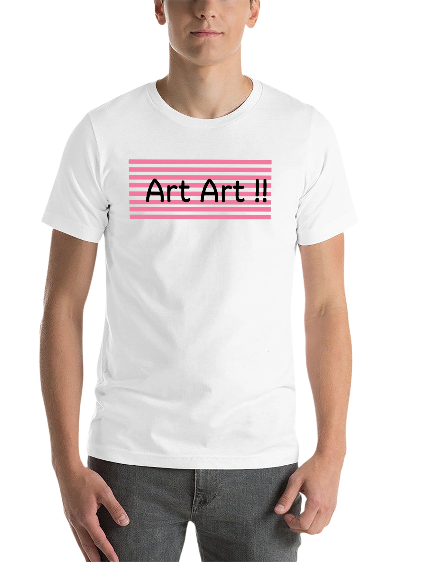 Black Art Art II Graphic Tee - Pink Stripes, Black T-Shirt view 14