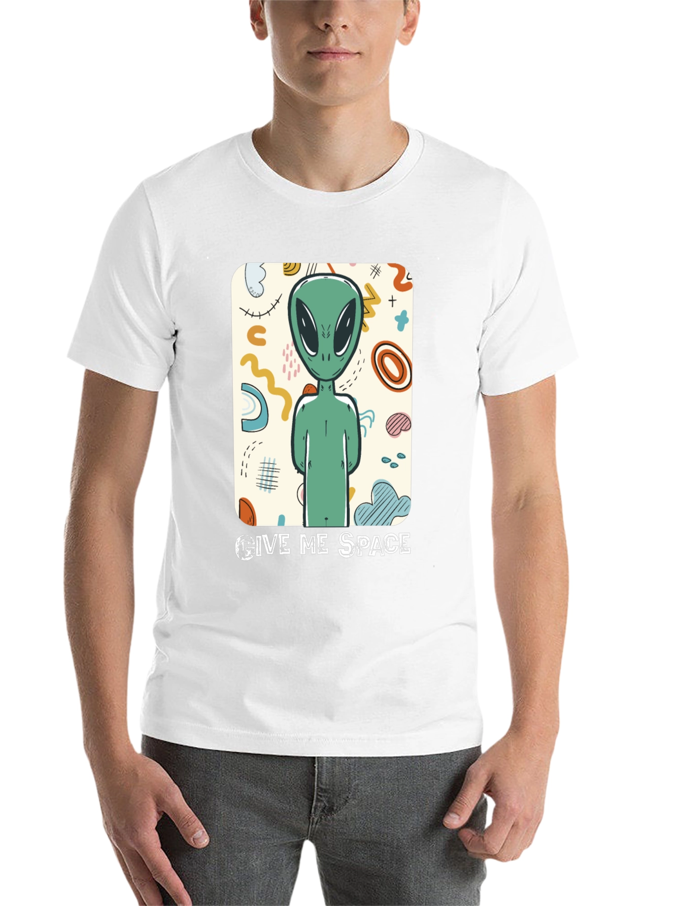 Black Give Me Space Alien Graphic Tee view 14