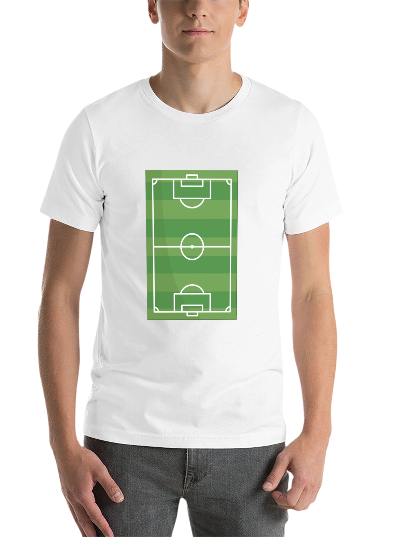 Black Soccer Field Graphic T-Shirt - Black Cotton Tee view 14