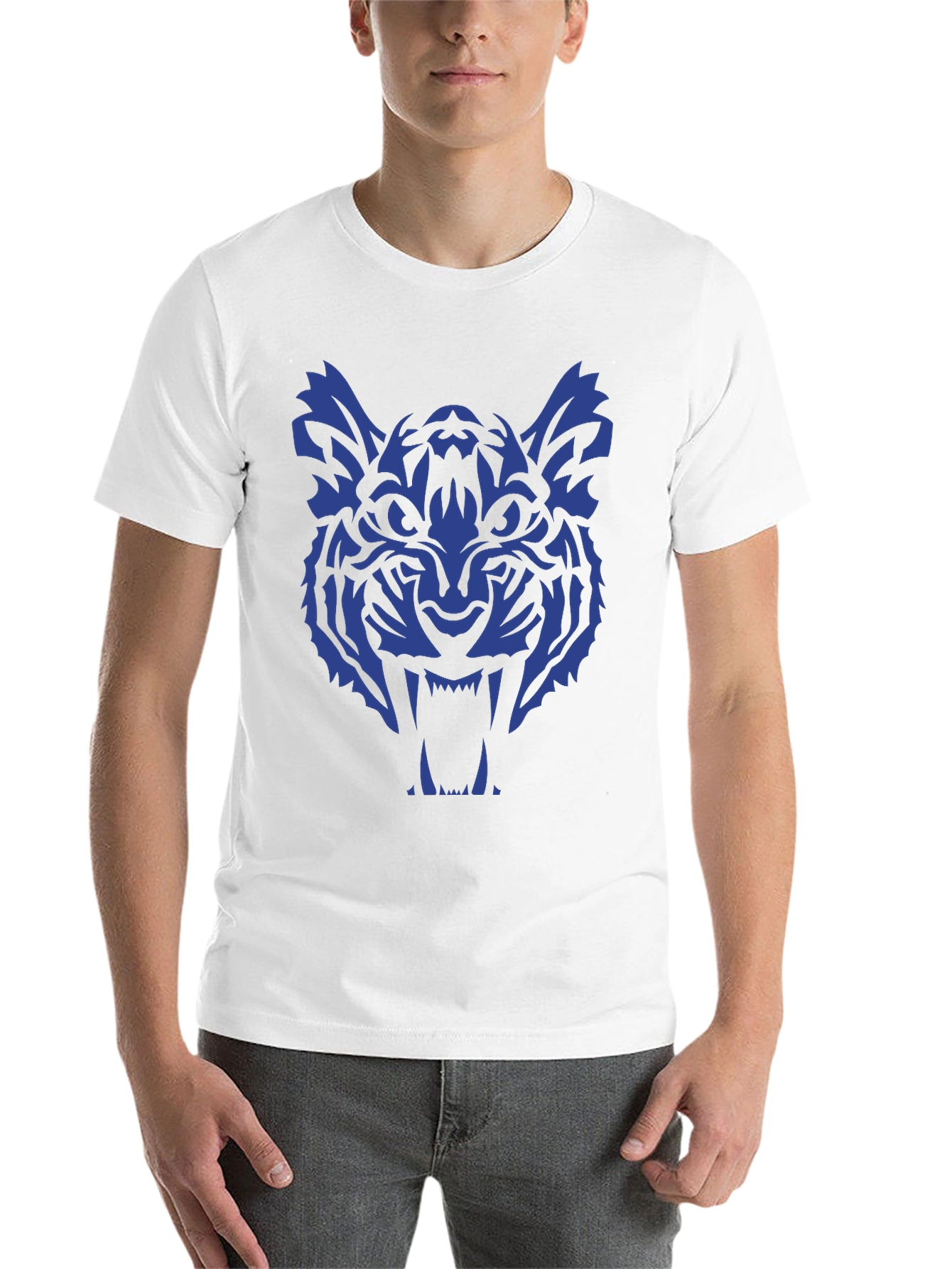 Black Tiger Graphic Tee - Bold Blue Design view 14