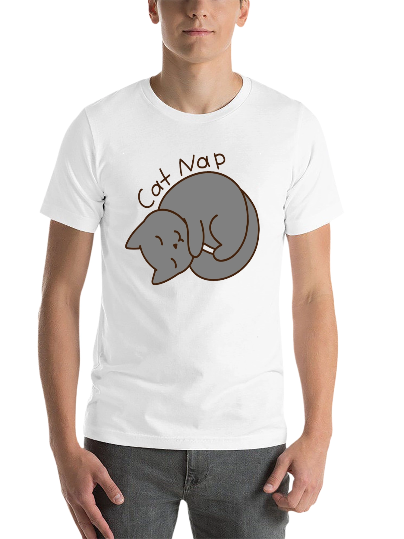 Black Cat Nap Graphic Tee - Unisex Black T-Shirt view 14