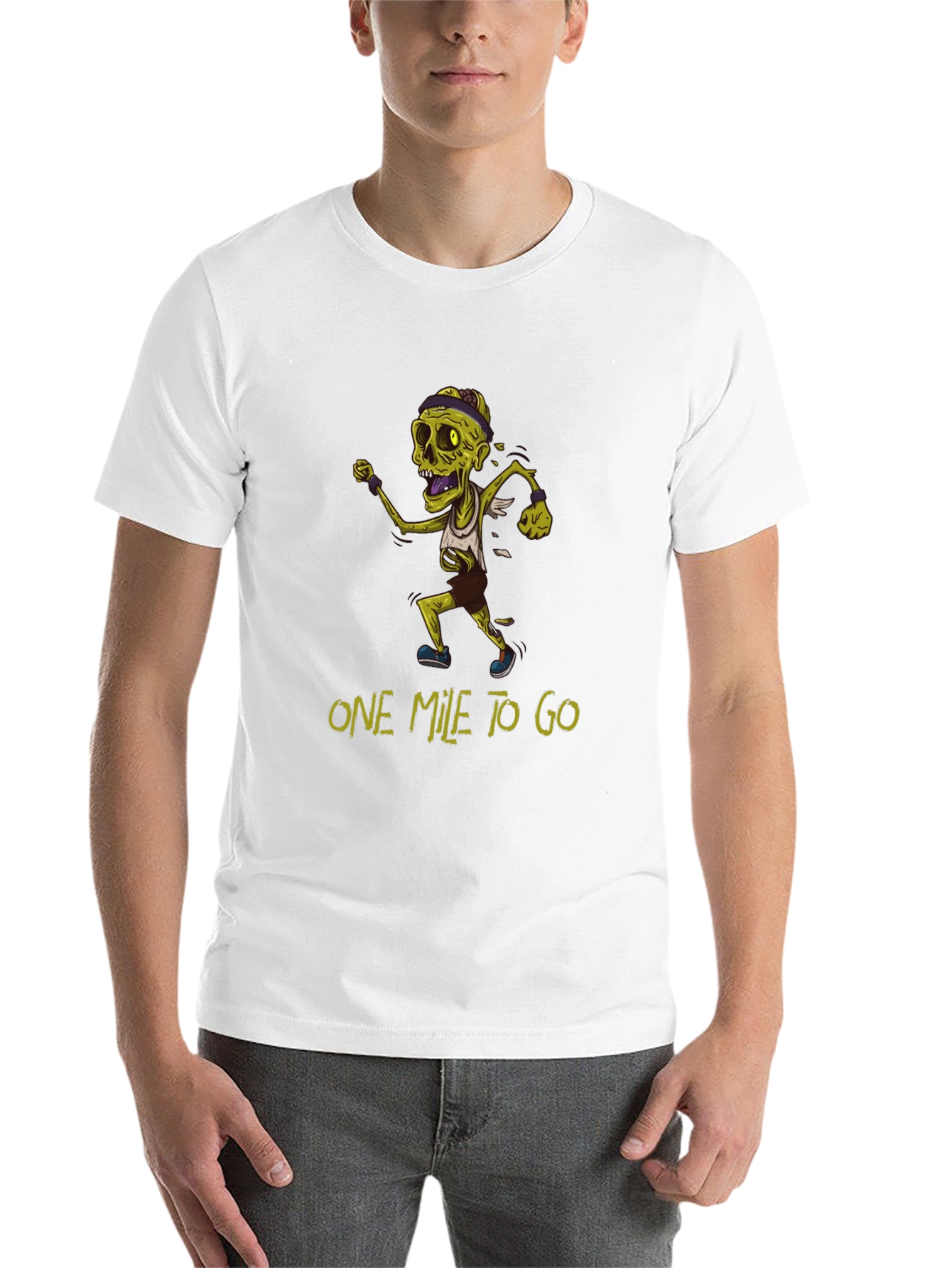 Black Zombie Runner T-Shirt - One Mile To Go view 14
