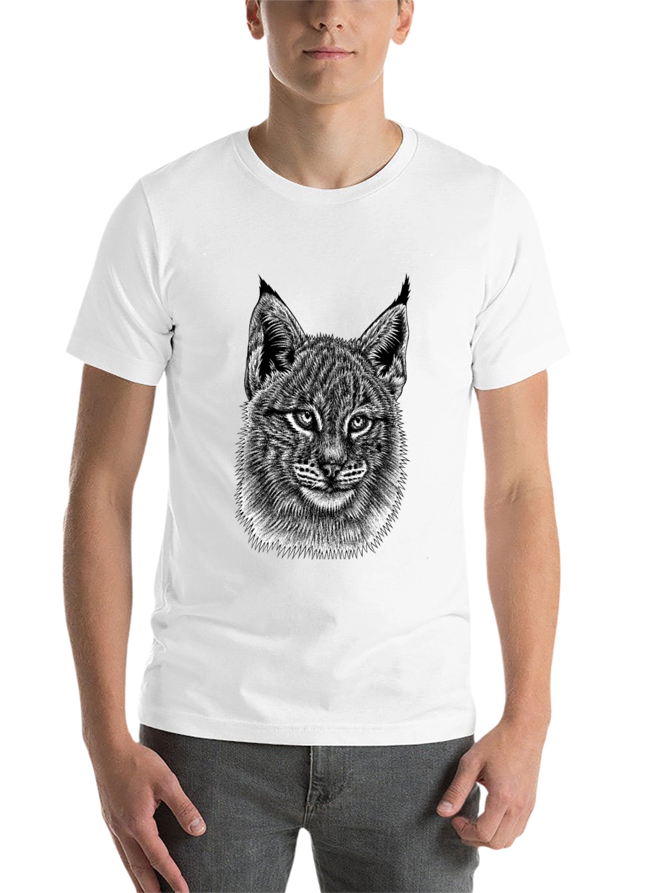 Black Bobcat Graphic Tee - Stylish Animal Print Shirt view 14