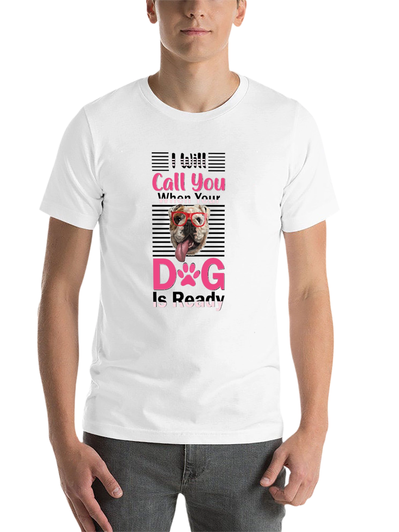 Black Funny Dog Ready T-Shirt view 14