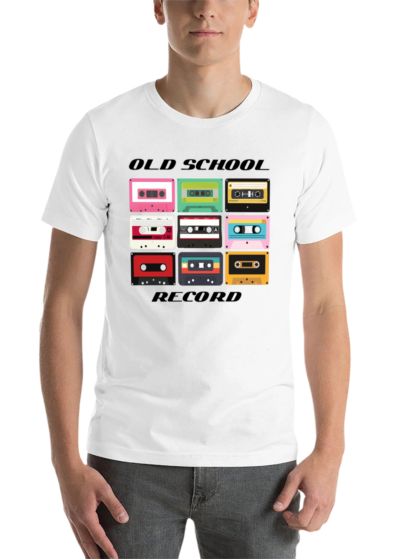 Black Retro Cassette Tape Old School Record Black T-Shirt view 14