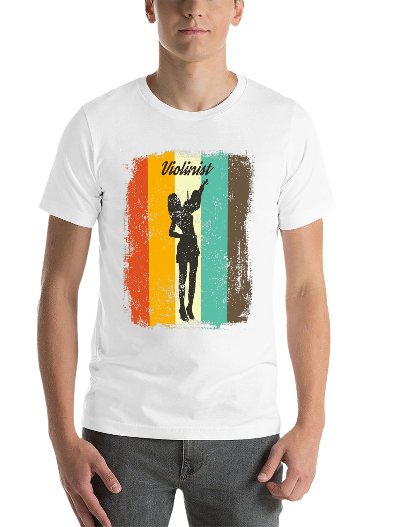 Black Violinist Retro Graphic Tee - Musician Style view 14