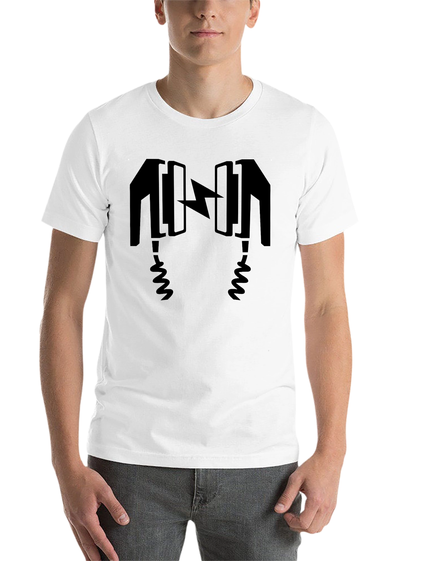 Black Electric Headphones Black Graphic Tee view 14