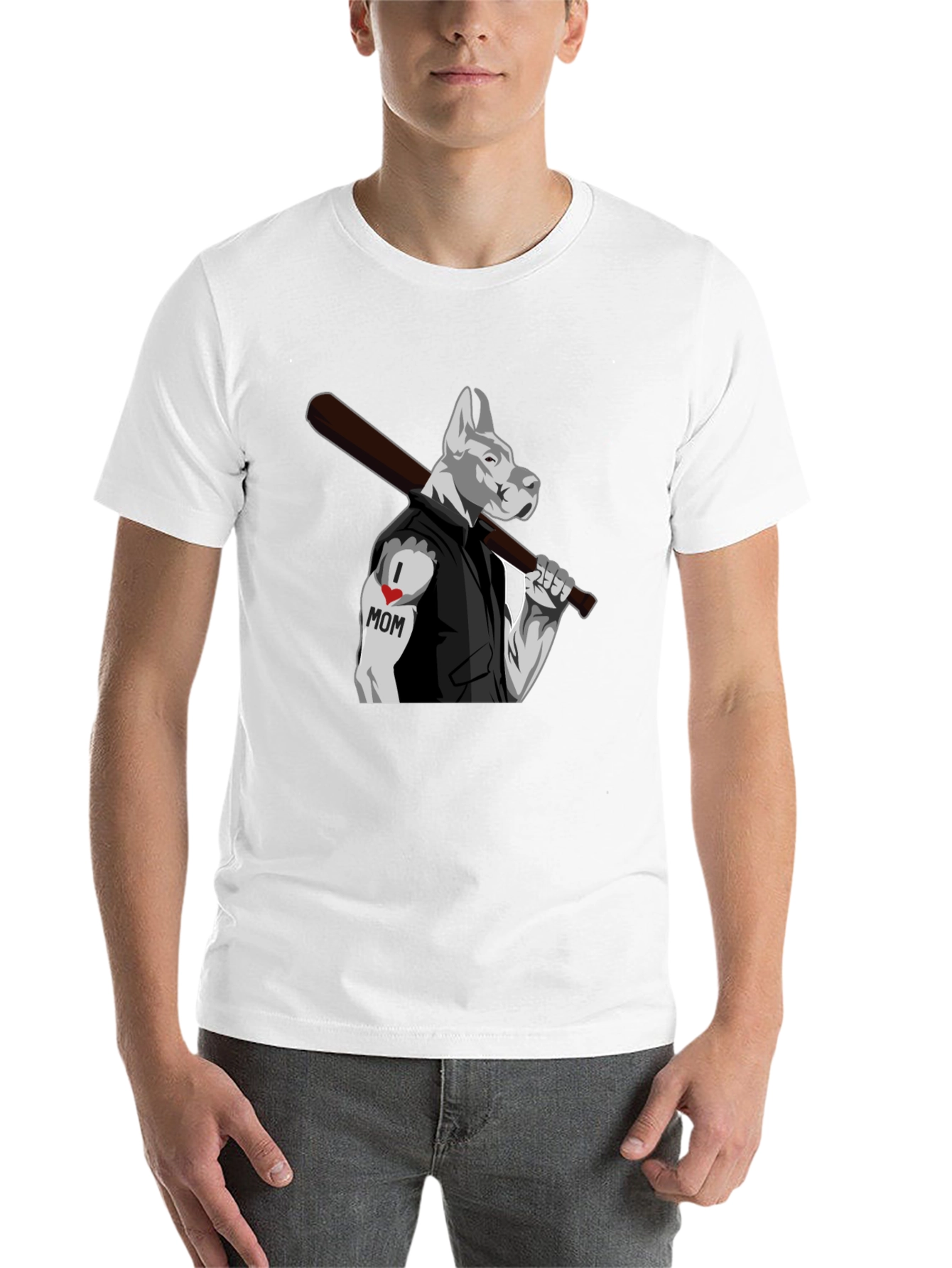 Dog 'I Love Mom' Tattoo T-Shirt - 14