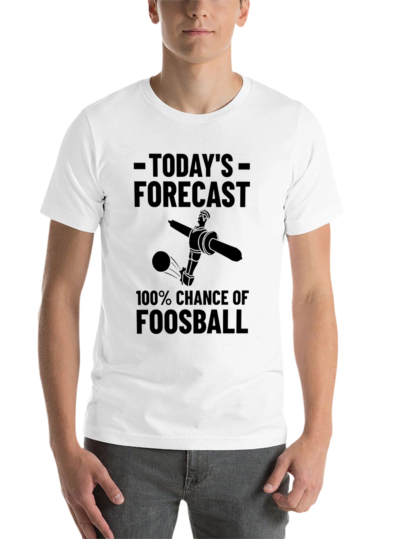 Black Foosball Forecast T-Shirt - 100% Chance of Fun! view 14