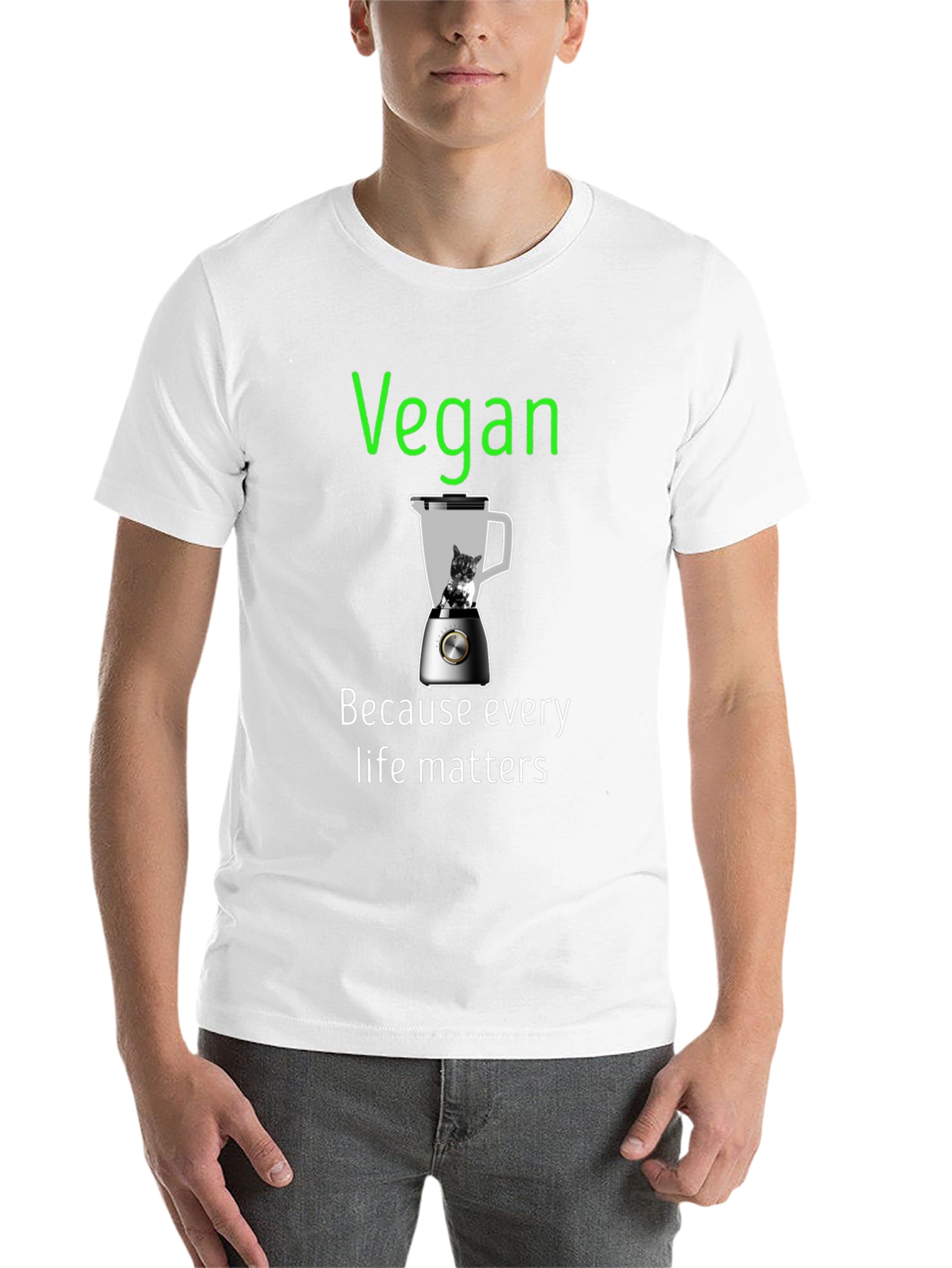 Black Vegan T-Shirt - Because Every Life Matters view 14